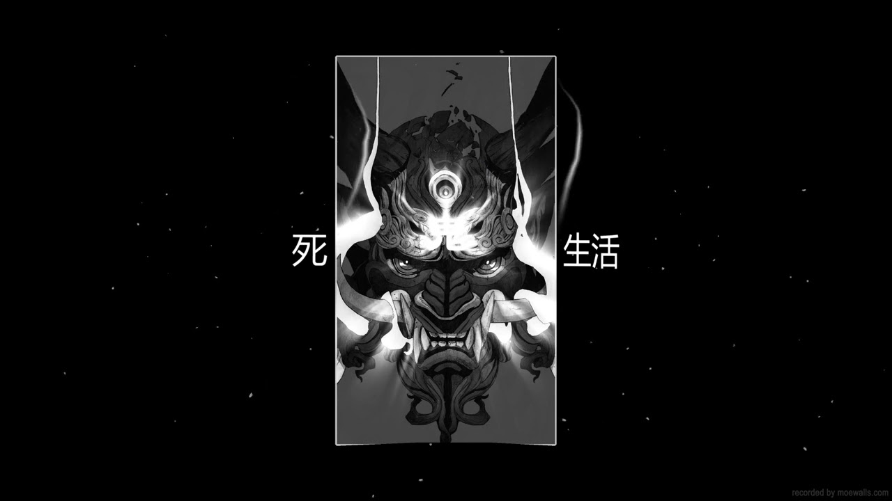 1280x720 Japanese Oni Demon Mask Monochrome Live, Desktop