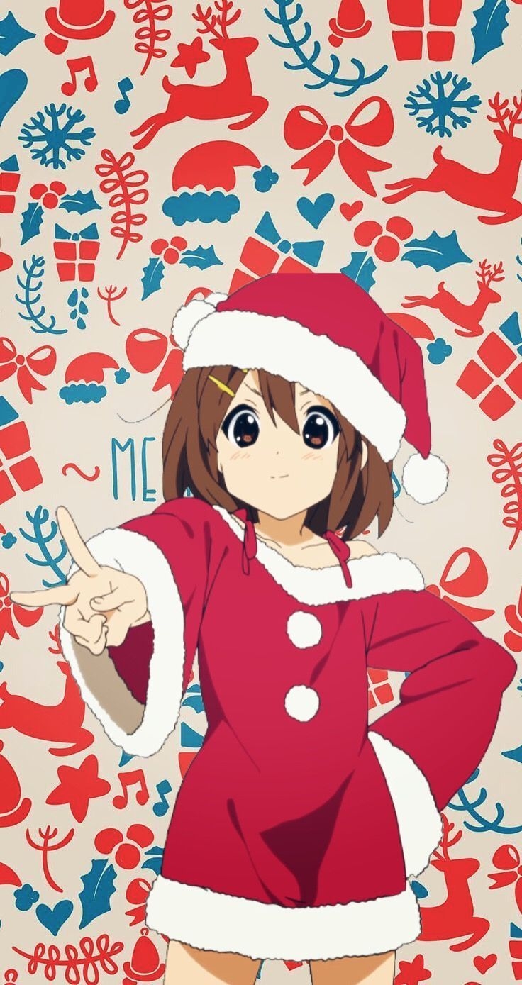 740x1390 kon #keion #yuihirasawa #yui #christmas #newyear #santa #anime #animegirl #animewallpaper #wallpaper #i. Anime christmas, Anime expressions, Cute anime wallpaper, Phone