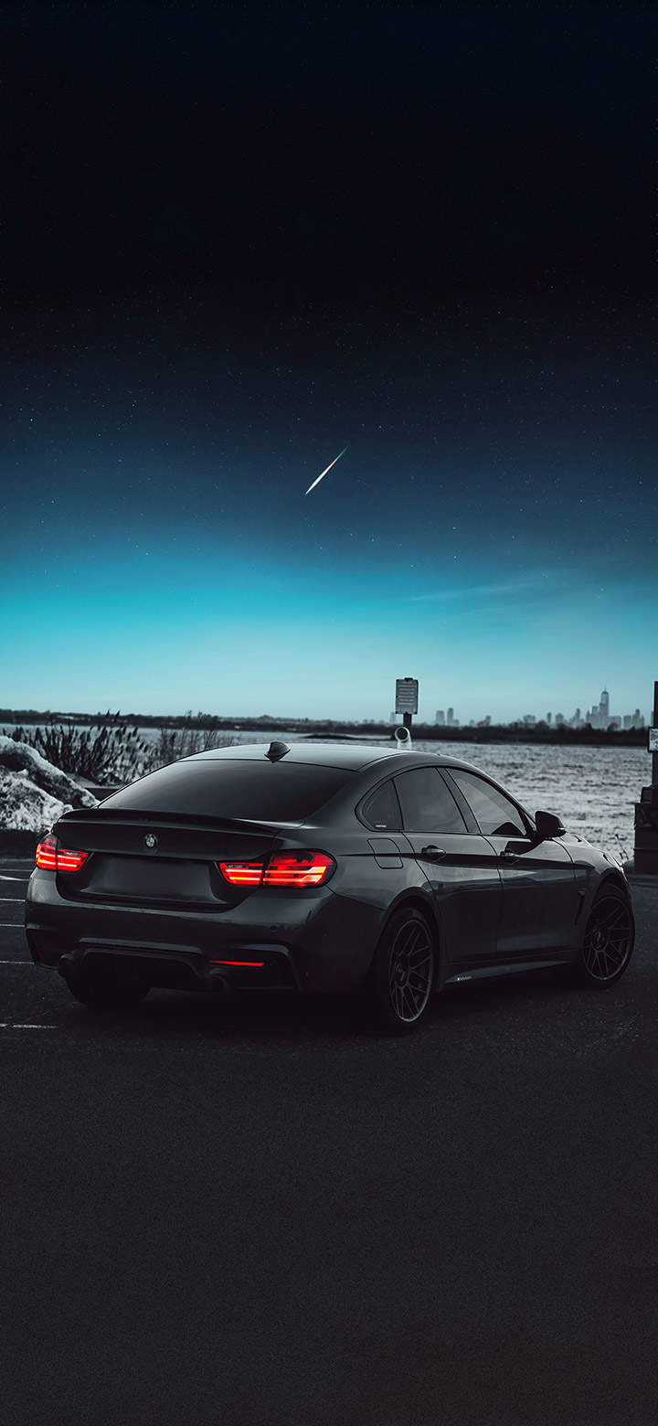 720x1560 Black Bmw On A Dark Night 4K Phone Wallpaper, Phone