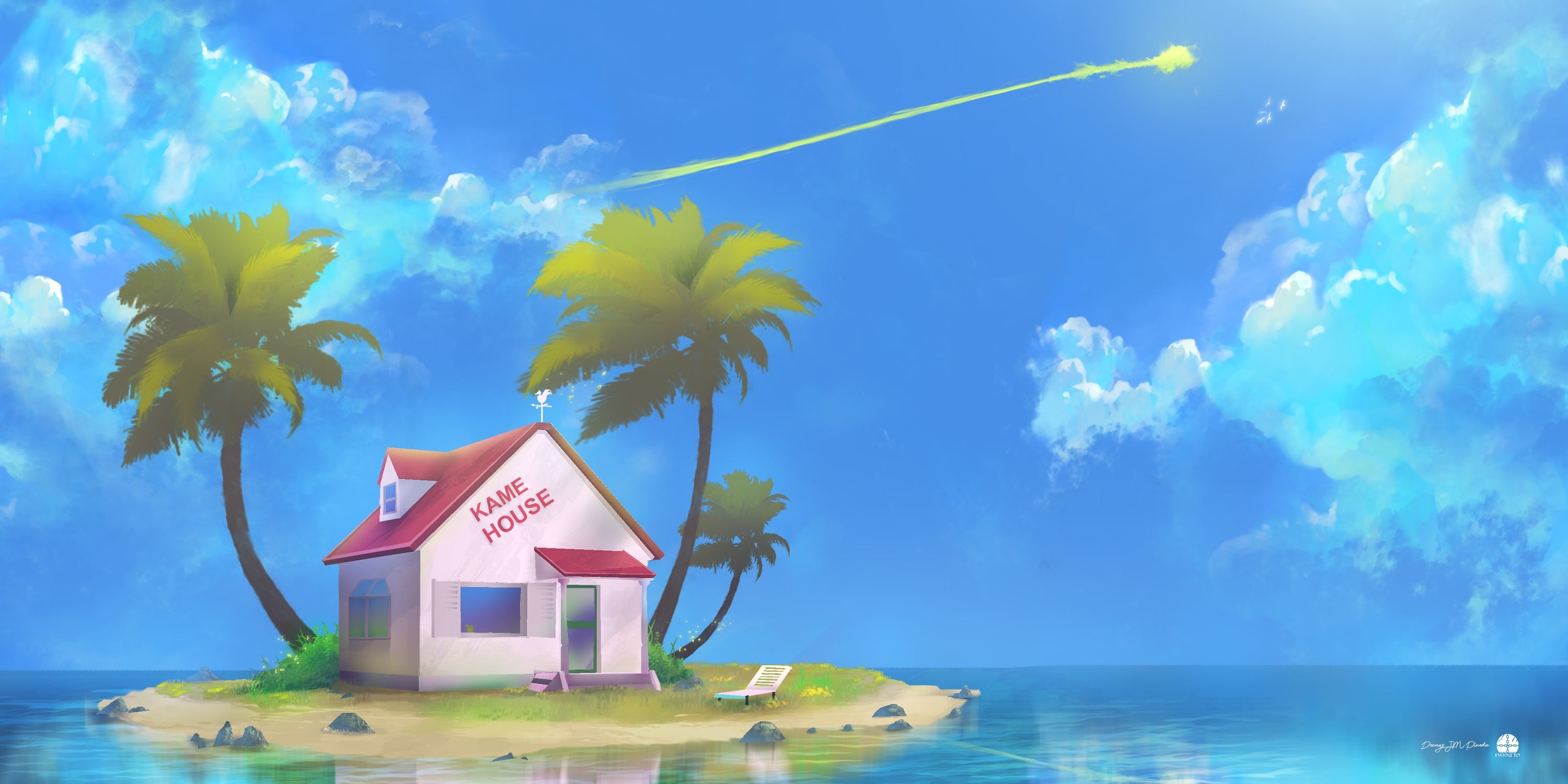 3000x1500 Dragon Ball HD, Kame House Gallery HD Wallpaper, Dual Screen