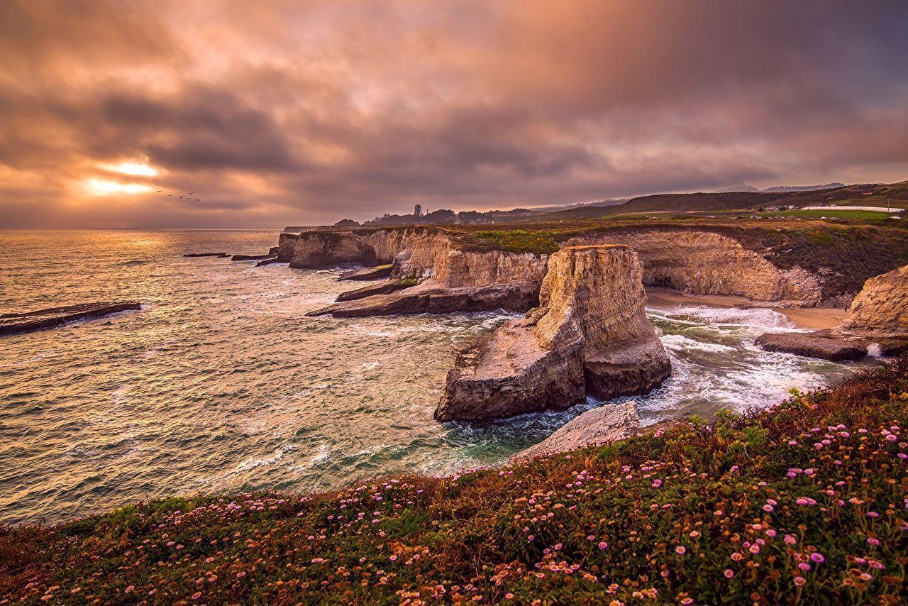 1280x860 Wallpaper California USA Santa Cruz Rock Nature Bellis Scenery, Desktop