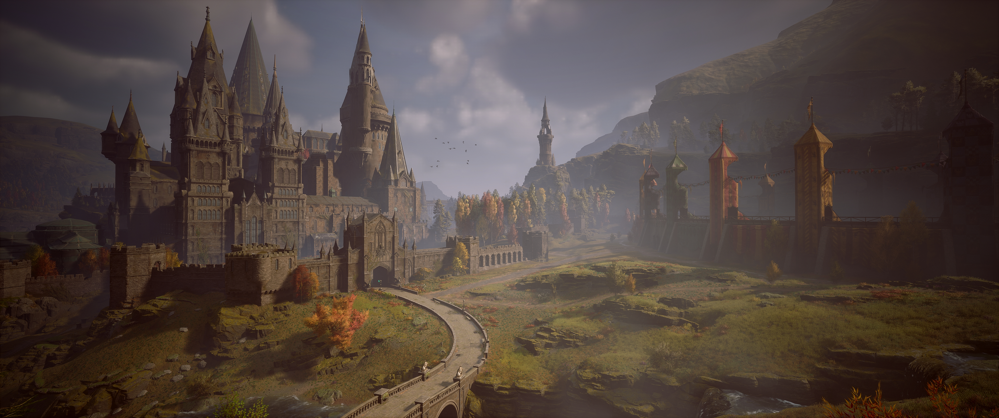 3440x1440 Wallpaper, video games, Hogwarts Legacy, Game CG, screen shot, Portkey Games, Dual Screen