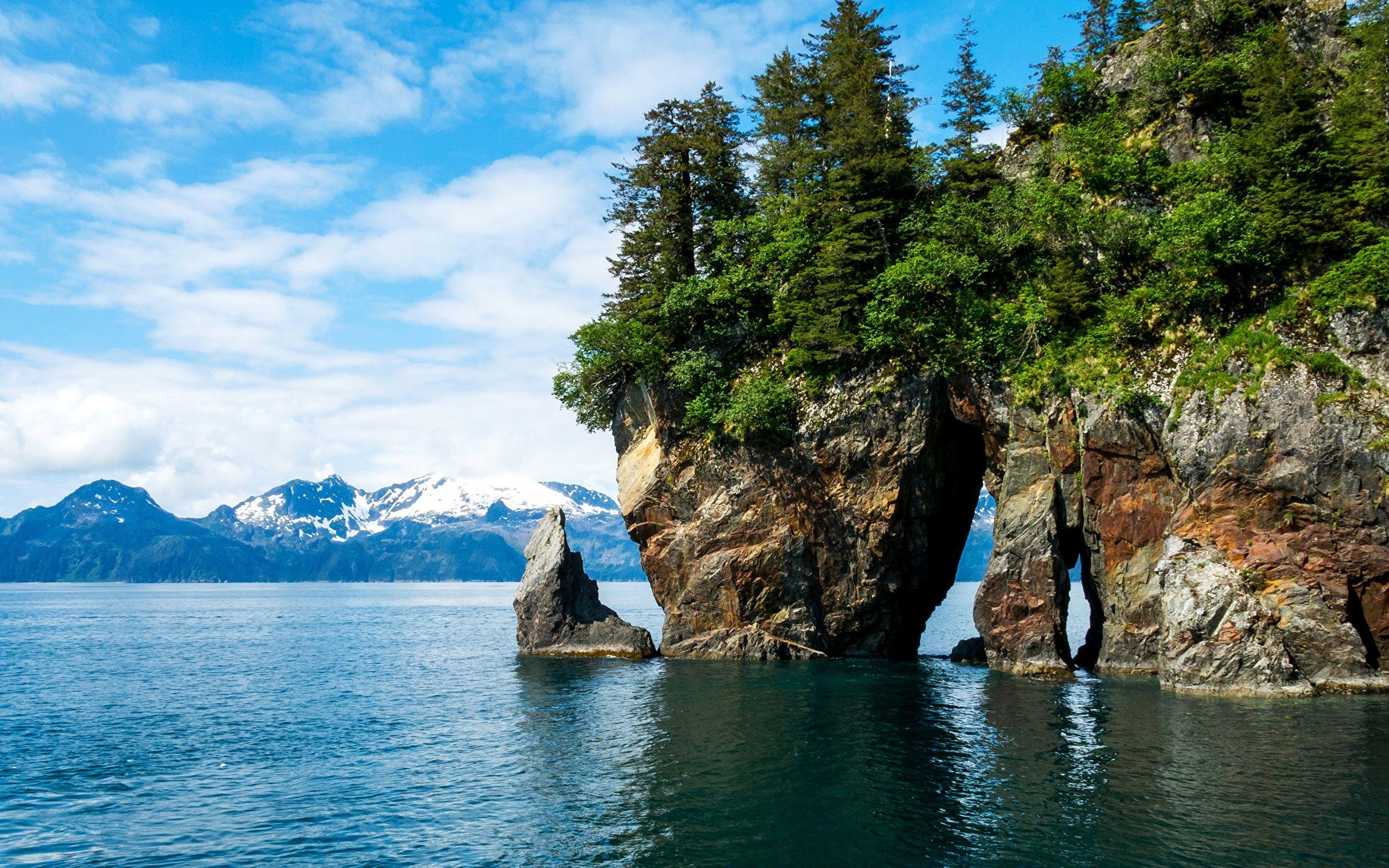 2560x1600 Wallpaper USA Kenai Fjords National Park Crag Nature, Desktop