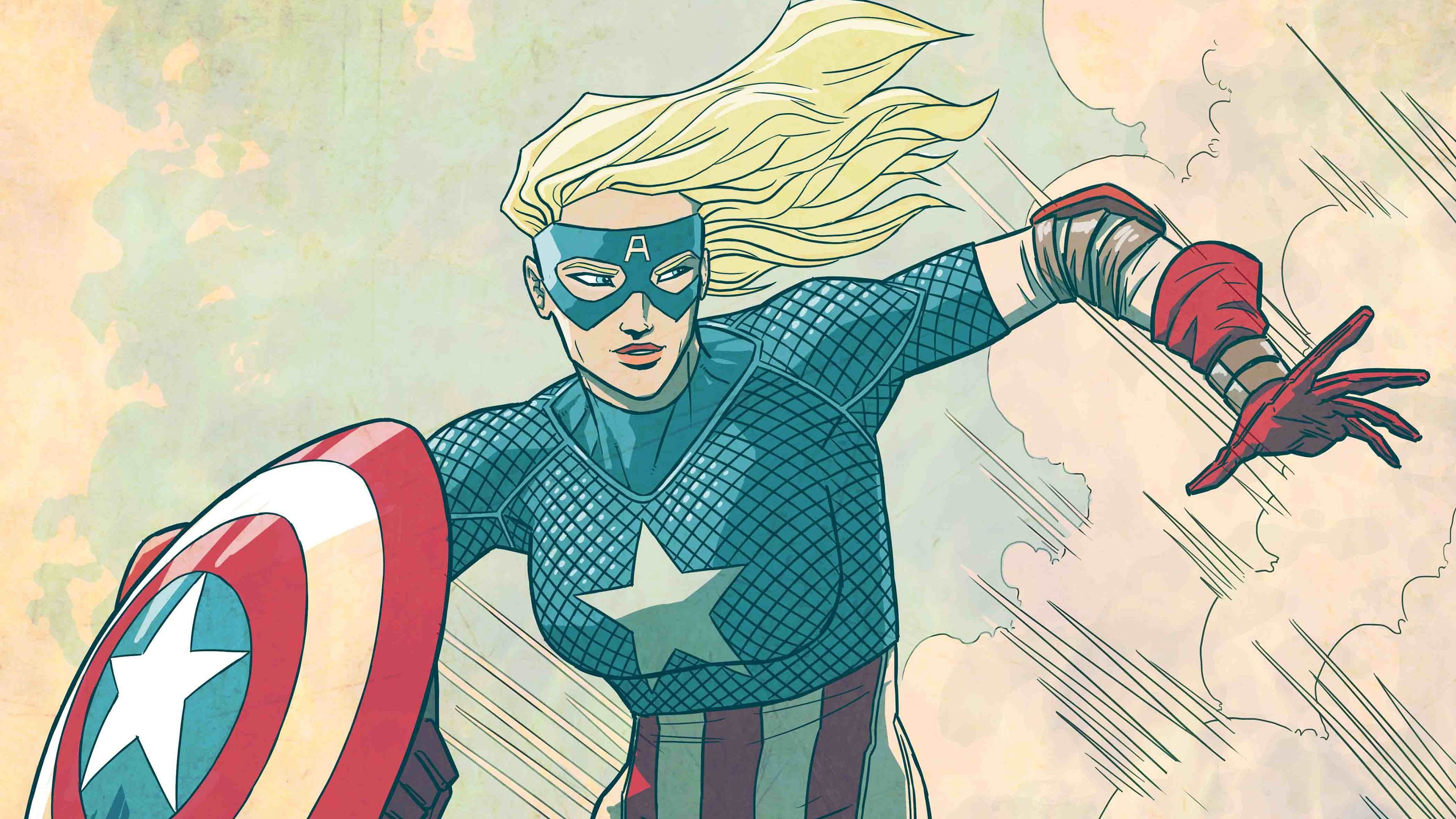 3840x2160 Lady Captain America Superheroes Wallpaper, Hd Wallpaper, Digital Art Wallpaper, Captain America. Captain America Wallpaper, Digital Artwork, Marvel Wallpaper, Desktop