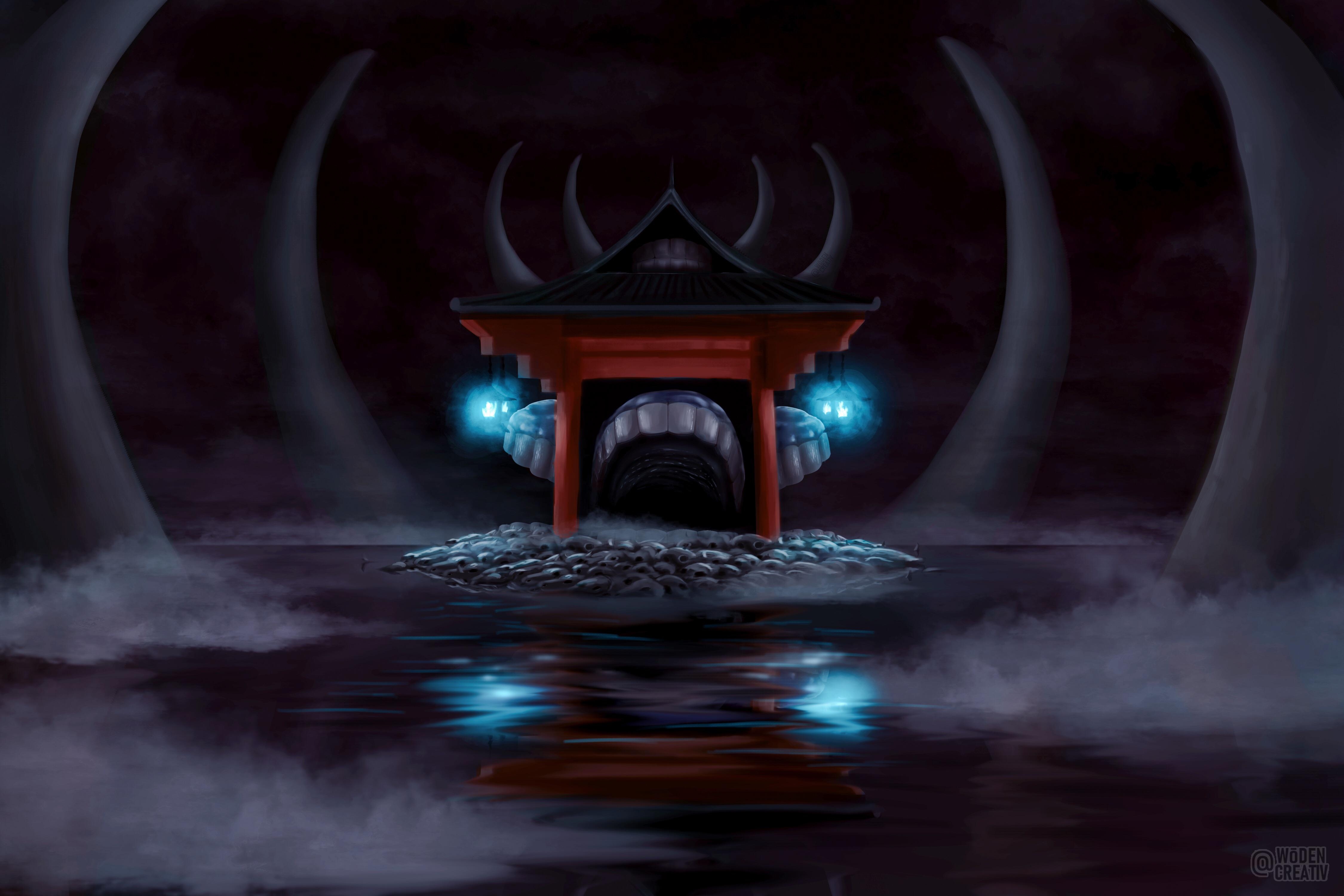 4500x3000 MALEVOLENT SHRINE! Had a lot of fun painting this! Enjoy as a desktop wallpaper!, Desktop