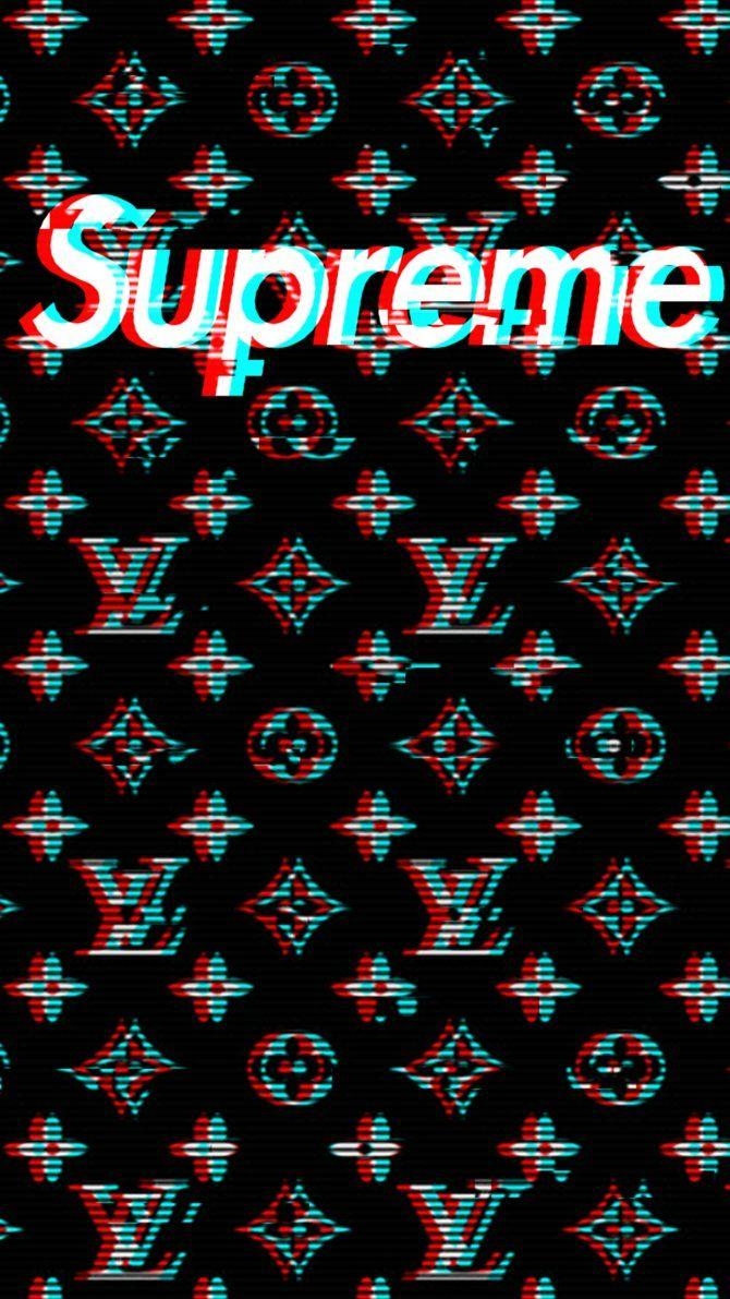 670x1200 Louis Vuitton Supreme Mobile Wallpaper, Phone