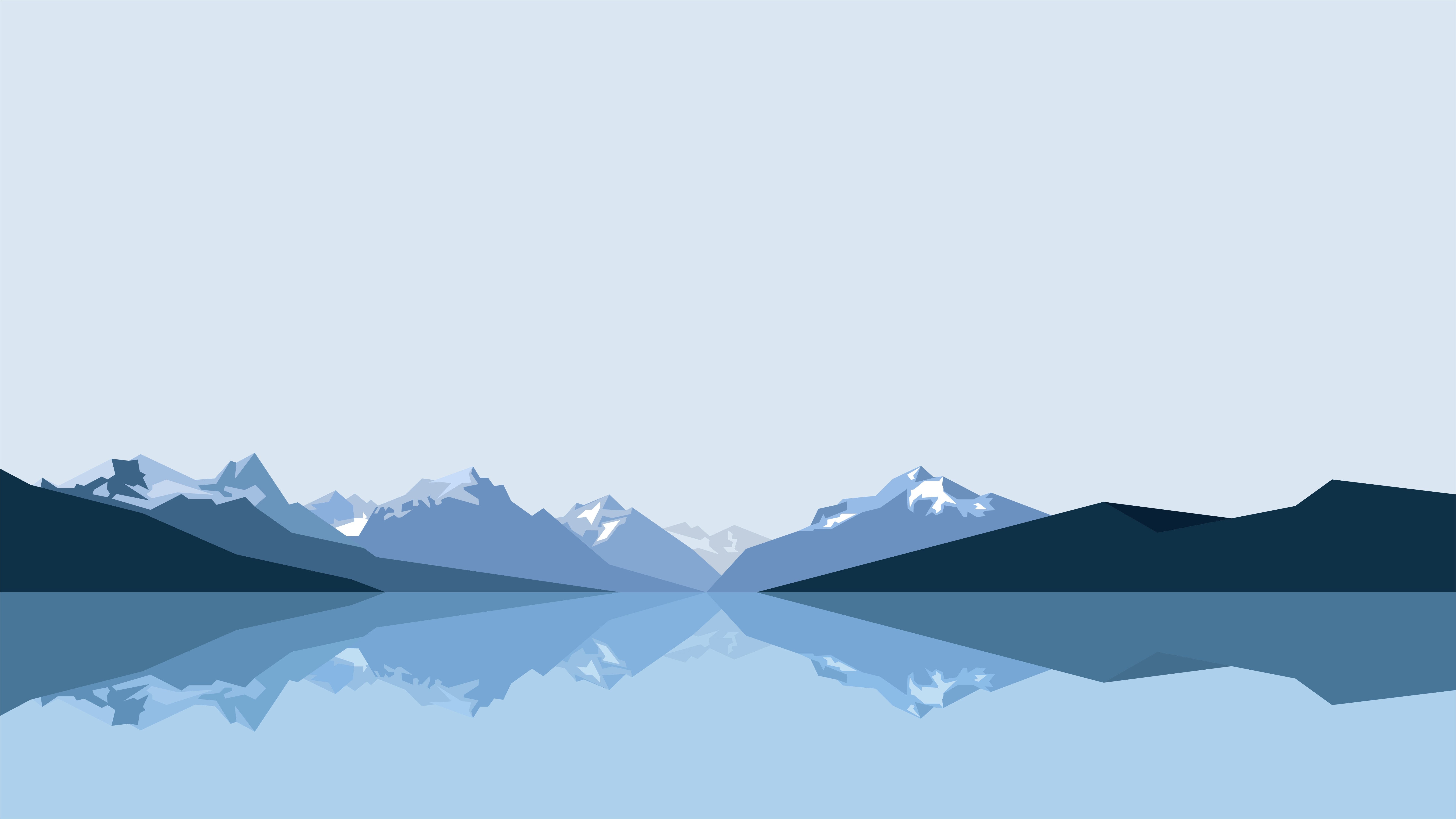 7680x4320 Minimalist Blue Mountains 8k 8k HD 4k Wallpaper, Image, Background, Photo and Picture, Desktop