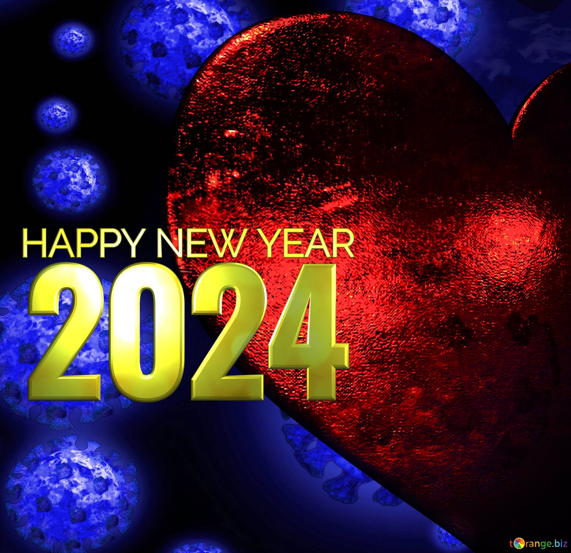 1920x1860 Covid 19 Heart background Happy New Year 2024 №262522, Desktop