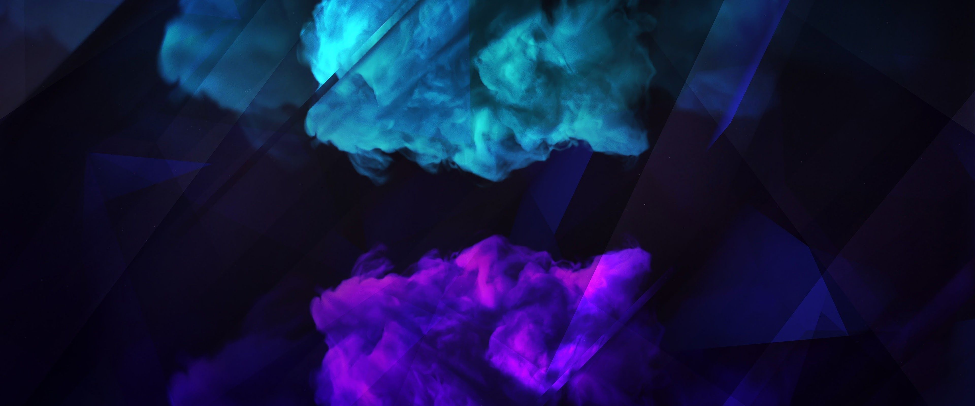 3840x1600 Dark Smoke Abstract 4K Wallpaper, Dual Screen