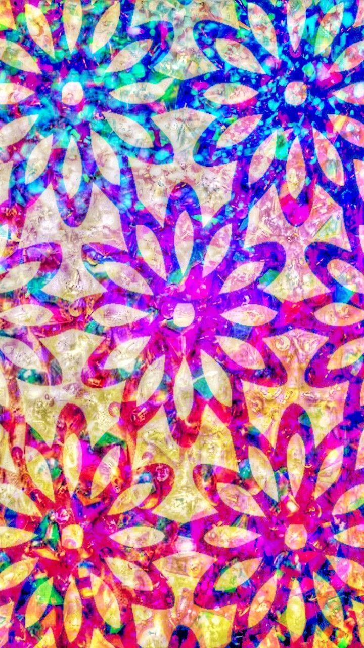 720x1280 Colorful Kaleidoscope Flowers, made by me #patterns #colorful, Phone