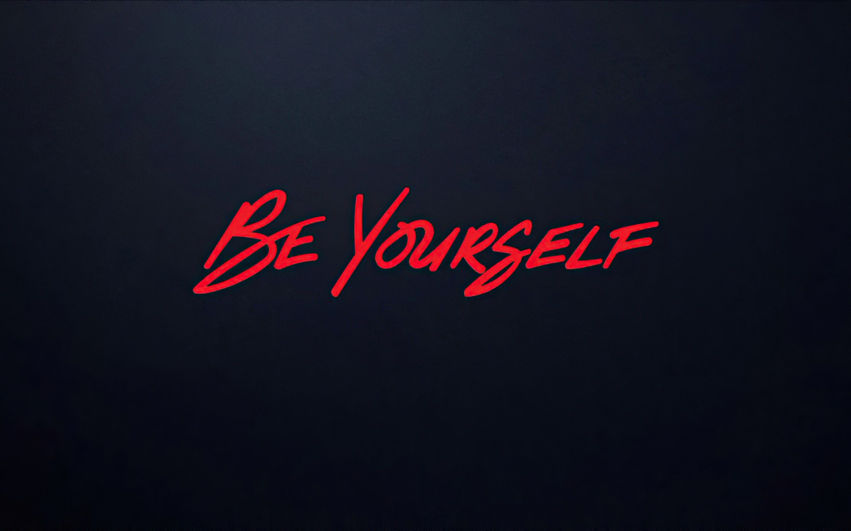 2880x1800 Be Yourself 4K Wallpaper, Be You, Inspirational Quotes, Dark Background, Typography, Black Dark, Desktop