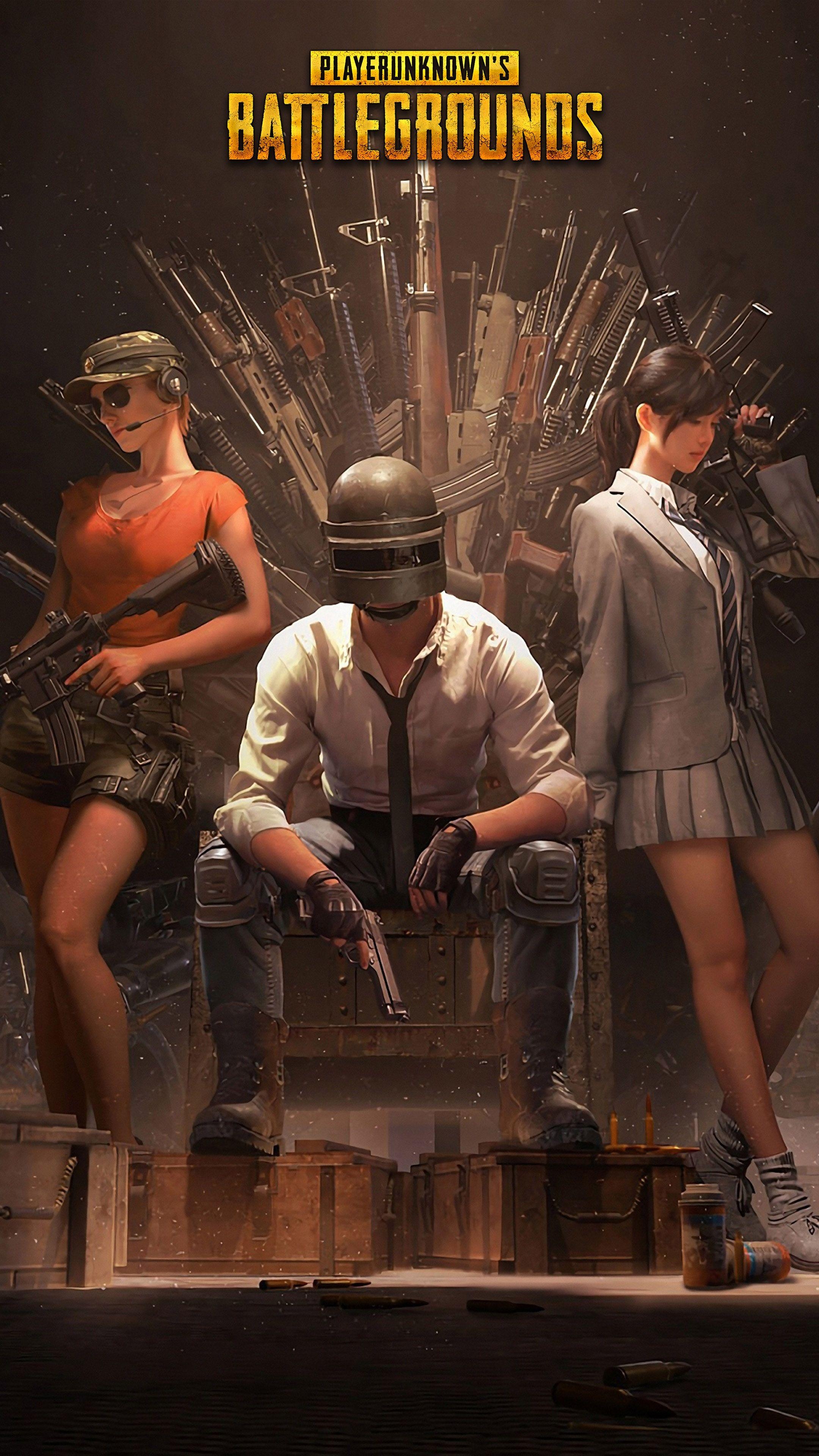 2160x3840 Download PUBG Helmet Guy With Girls Playerunknown's, Phone