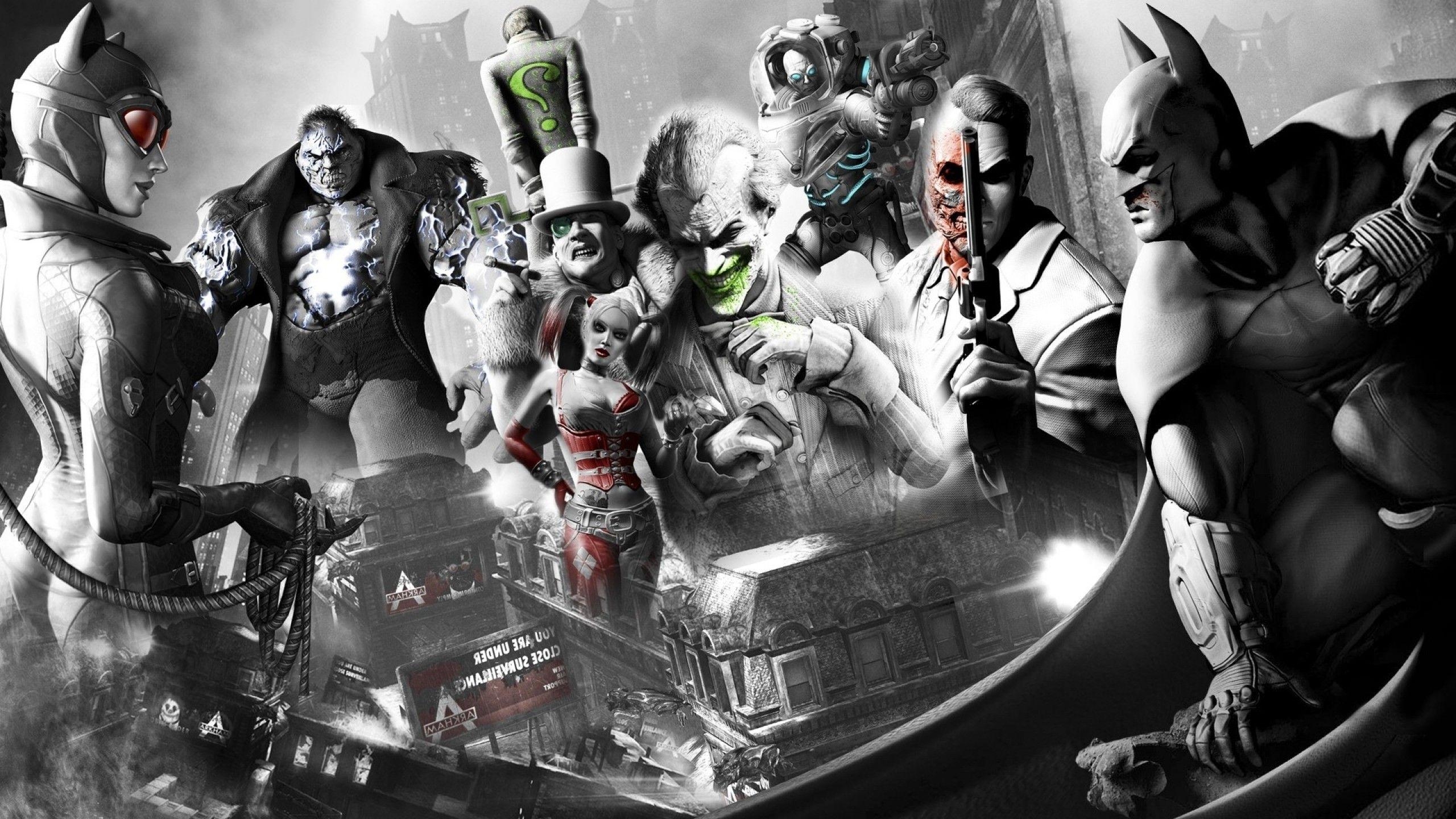 2560x1440 Harley Quinn, Joker, Harvey Dent, Batman: Arkham City, Batman, Desktop