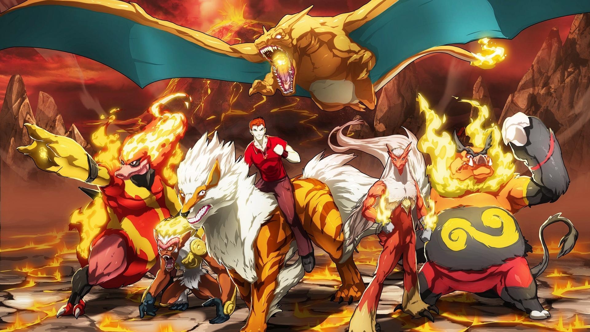 1920x1080 Arcanine blaziken charizard infernape magmortar wallpaper, Desktop