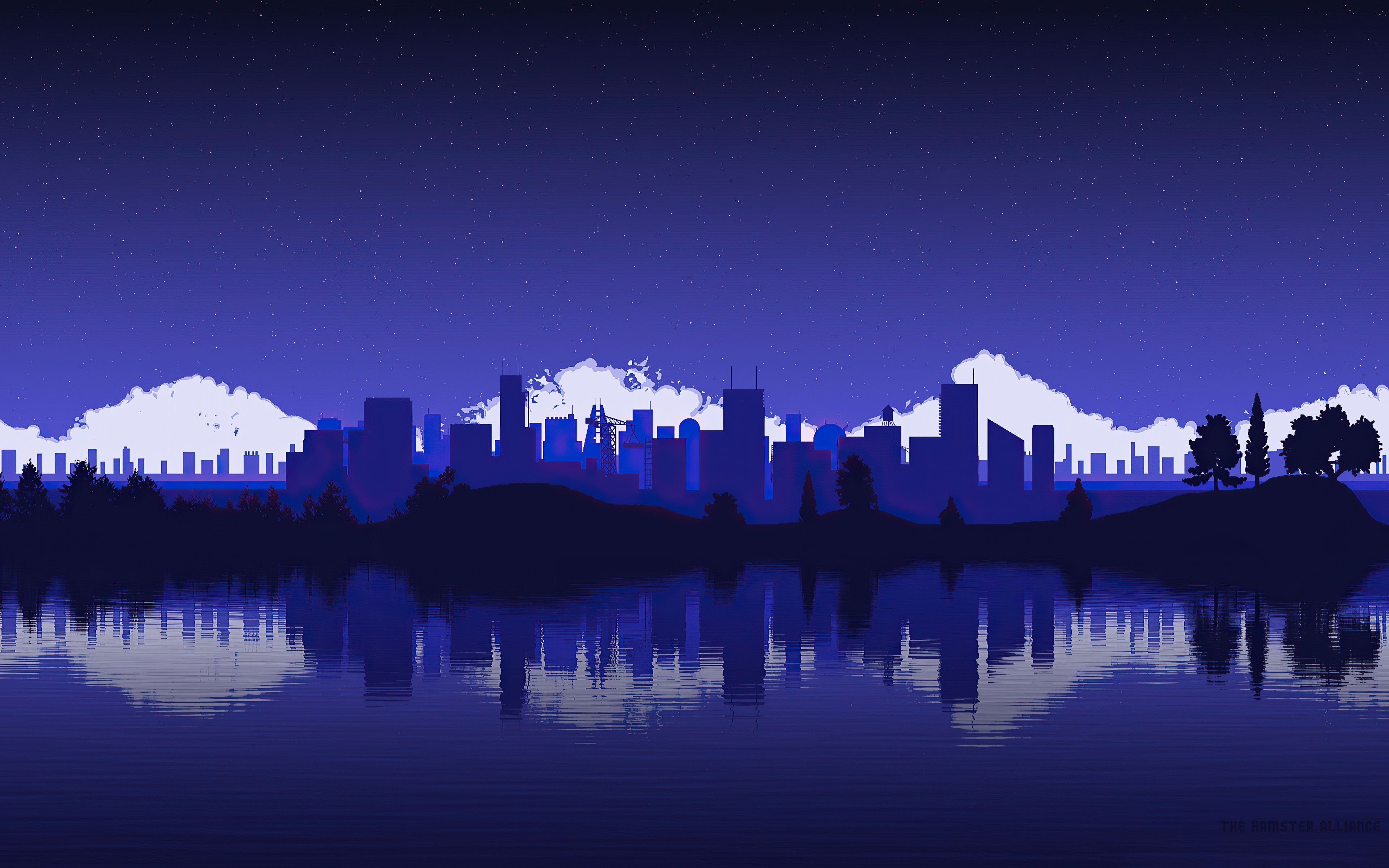 3840x2400 Artistic City Vector Blue 4k, HD Artist, 4k Wallpaper, Image, Background, Photo and Picture, Desktop