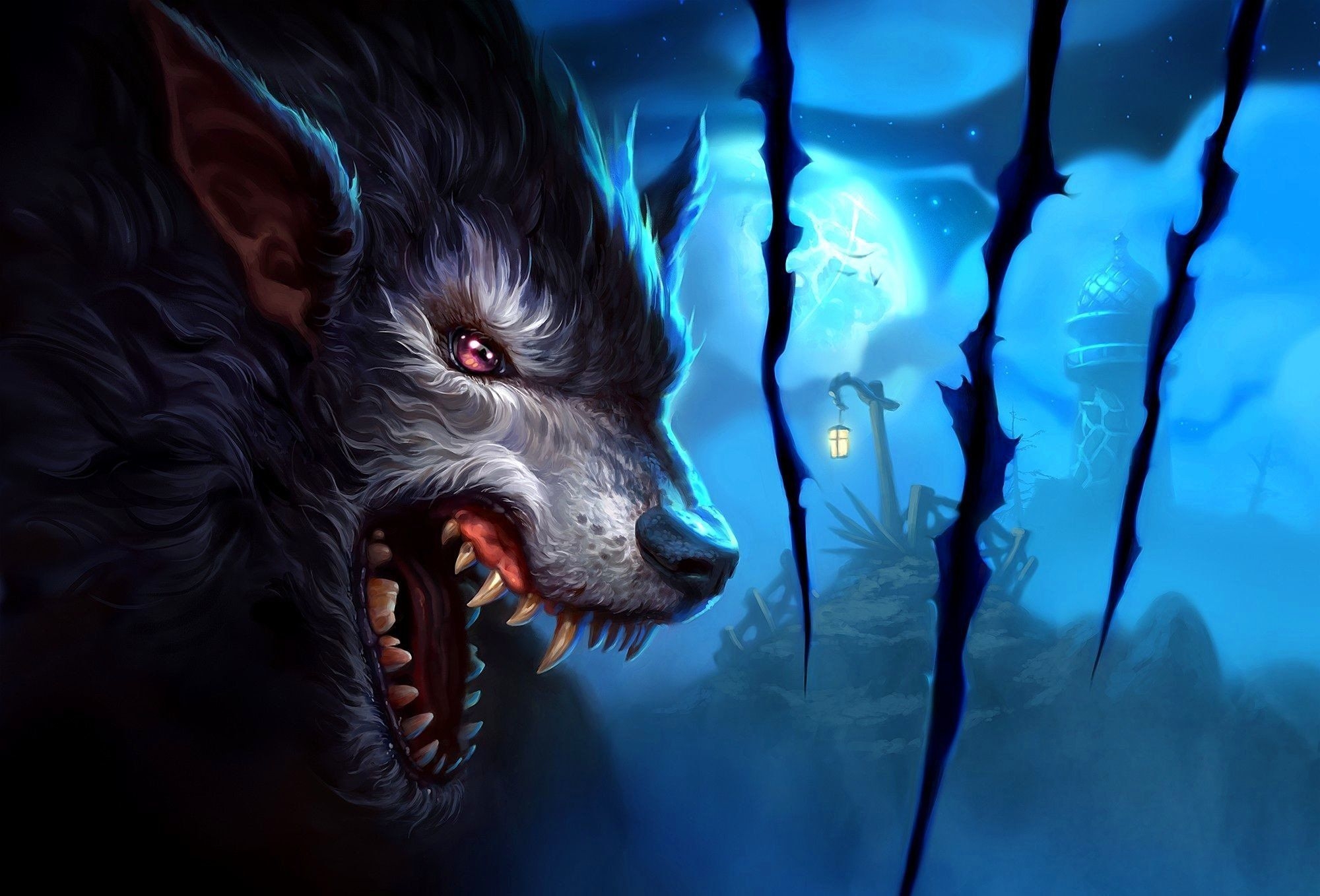 2000x1360 Animated 3D Wallpaper Wolf, Desktop