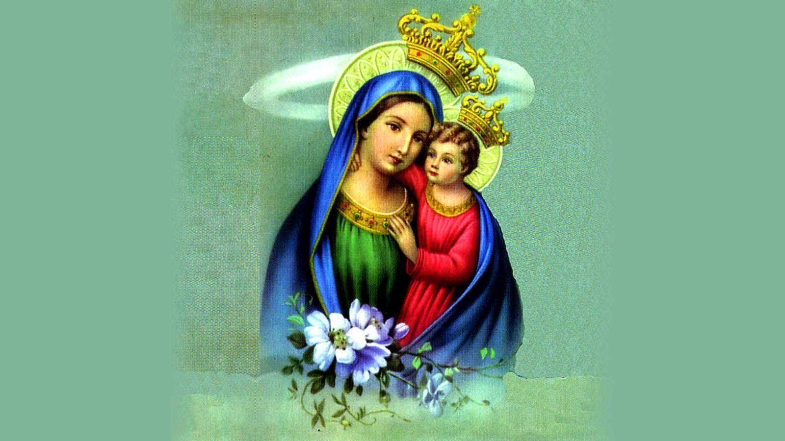 1600x900 Mother Mary With Baby Jesus Wallpaper, Desktop