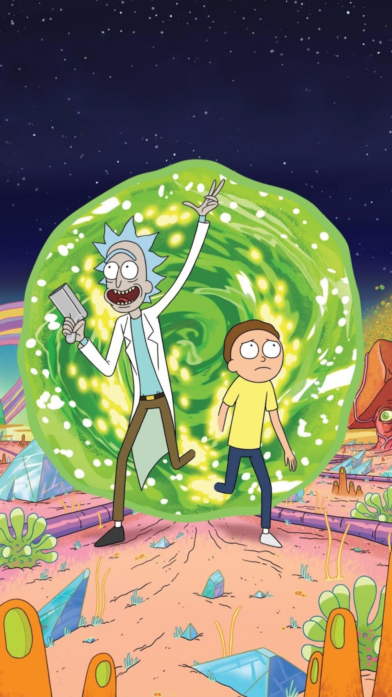 1540x2740 Rick and Morty Season 3 Wallpaper, Phone