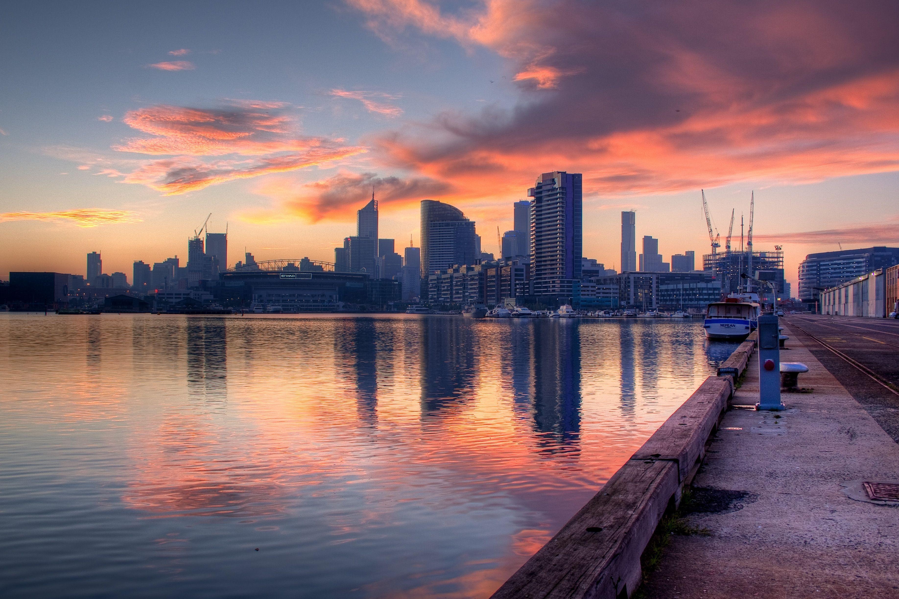 3680x2450 Docklands Melbourne Australia reflection g wallpaperx2447, Desktop