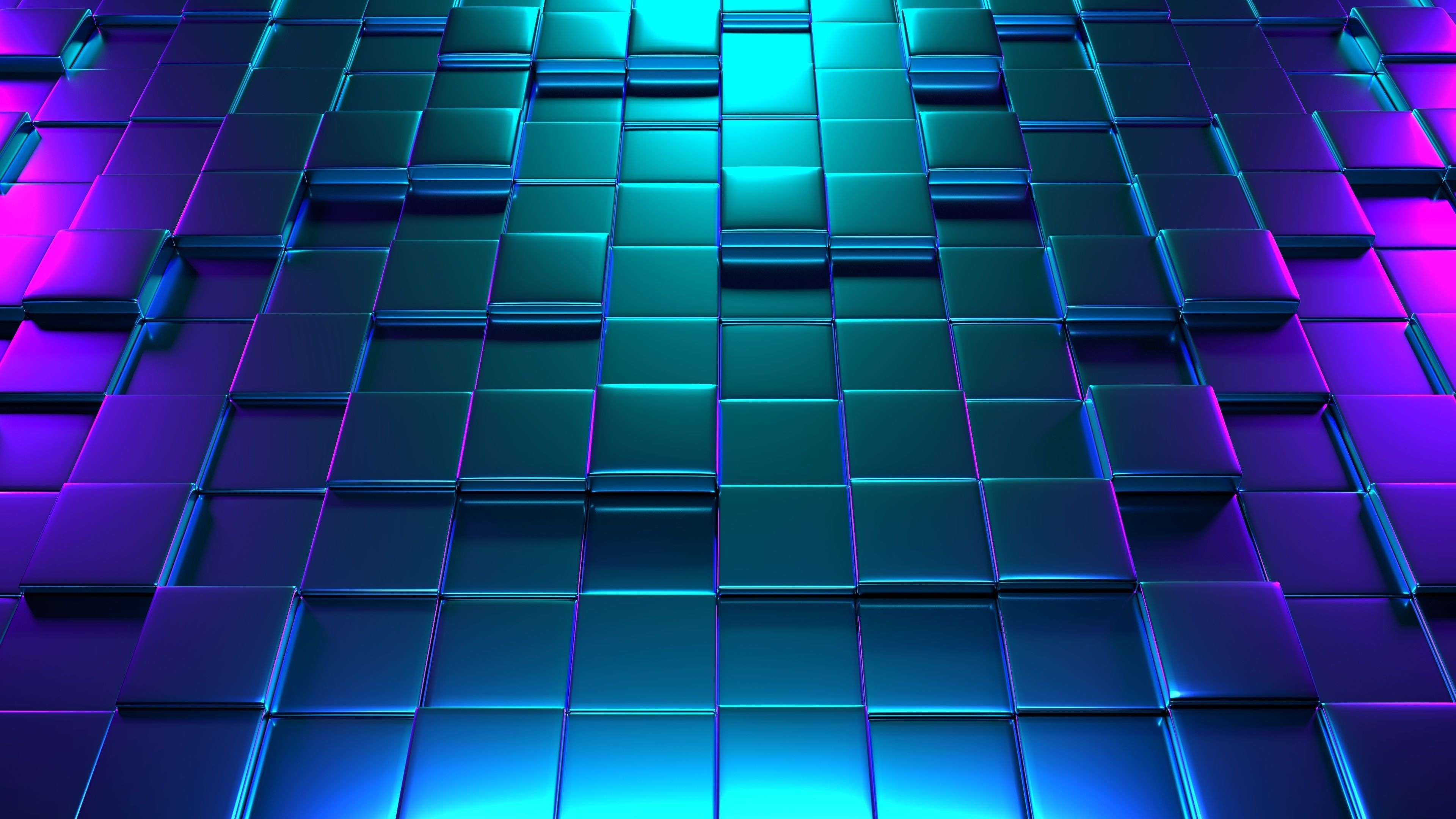 3840x2160 Neon 3D Cubes 4K. Wallpaper iphone neon, Neon wallpaper, Data structures, Desktop