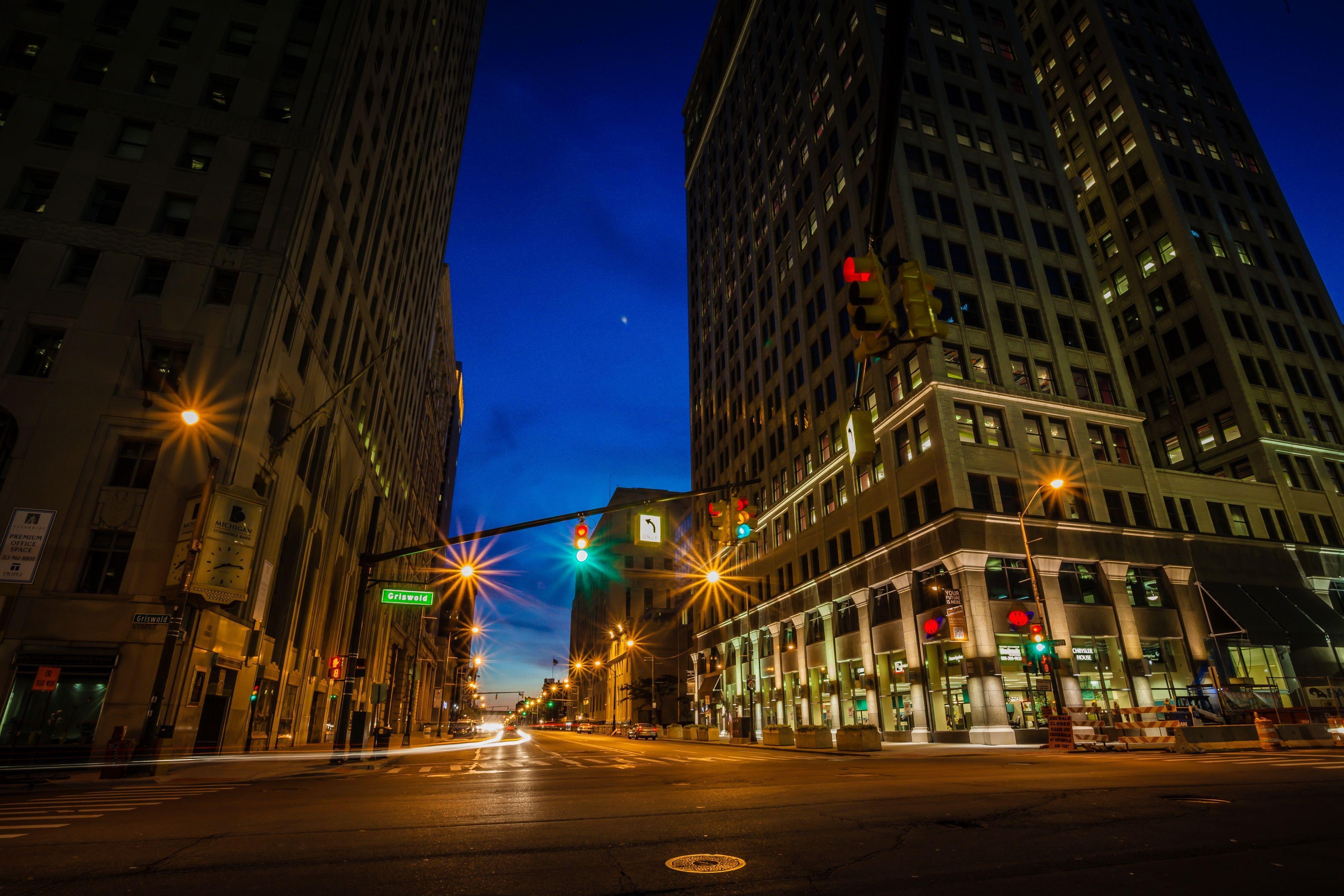 3880x2590 Nice City Street At Night On Apartment With Wallpaper USA Roads, Desktop