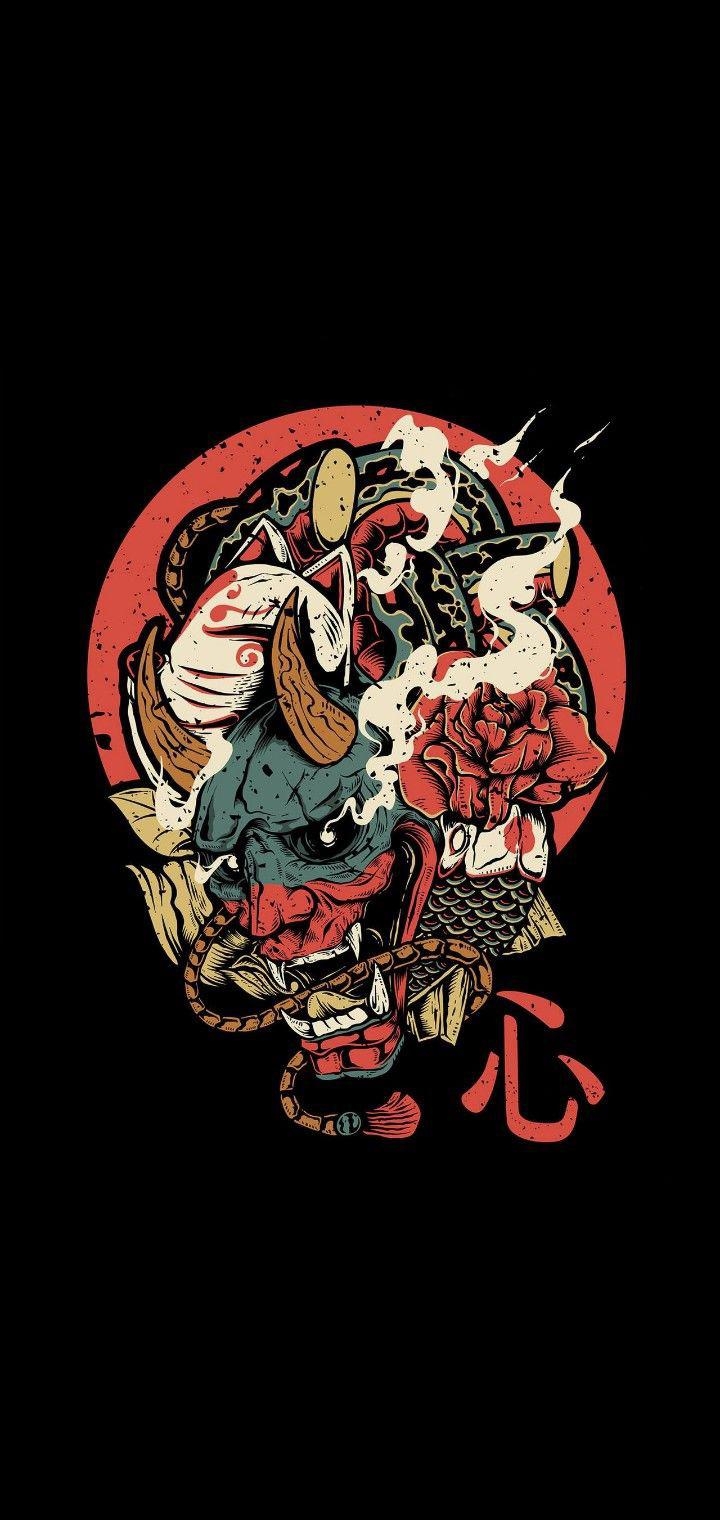 720x1520 Samurai Oni Wallpaper, Phone