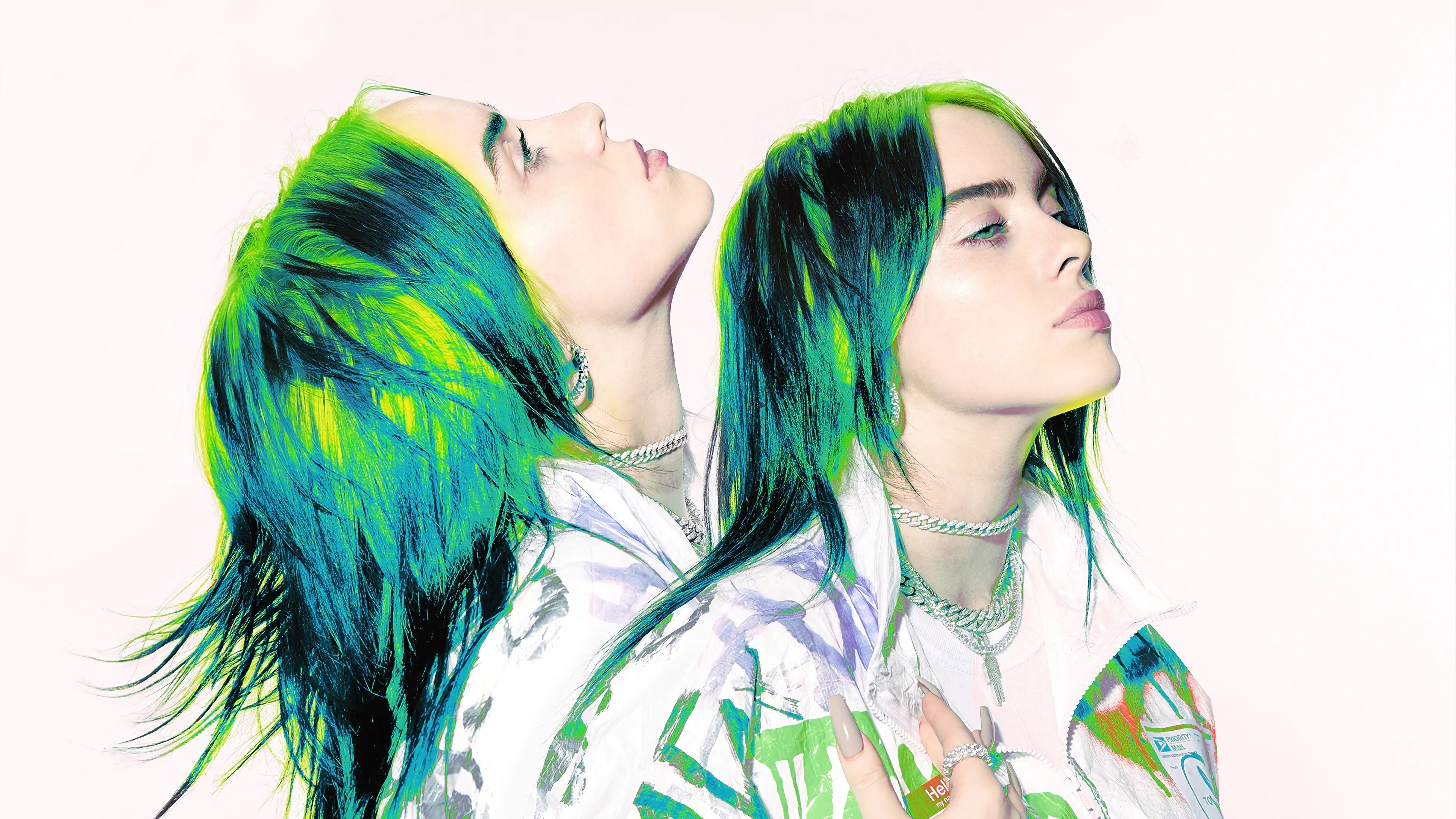 3840x2160 Billie Eilish With Green Hair Wallpaper 4k Ultra HD, Desktop