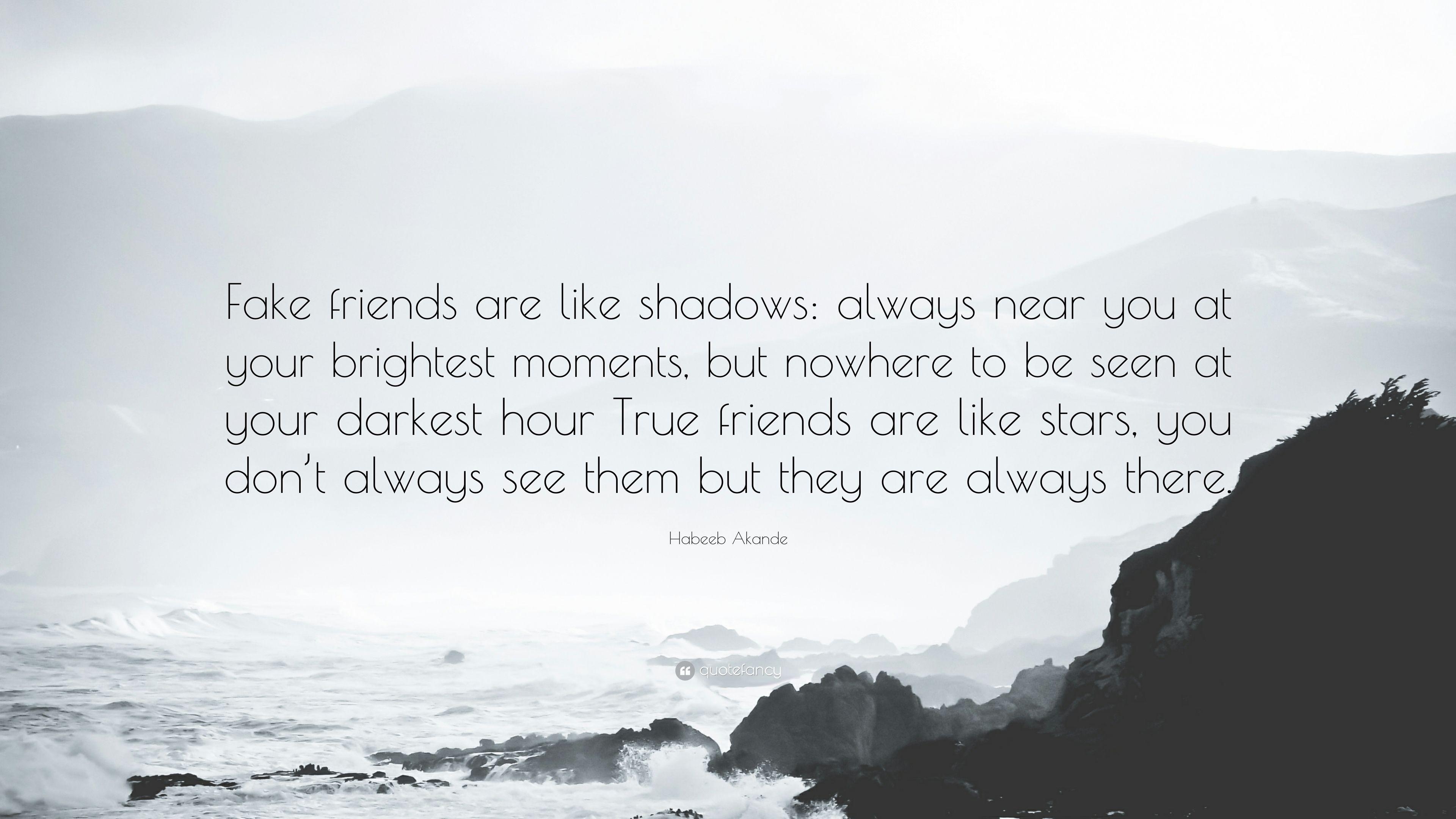 3840x2160 Habeeb Akande Quote: “Fake friends are like shadows: always near, Desktop