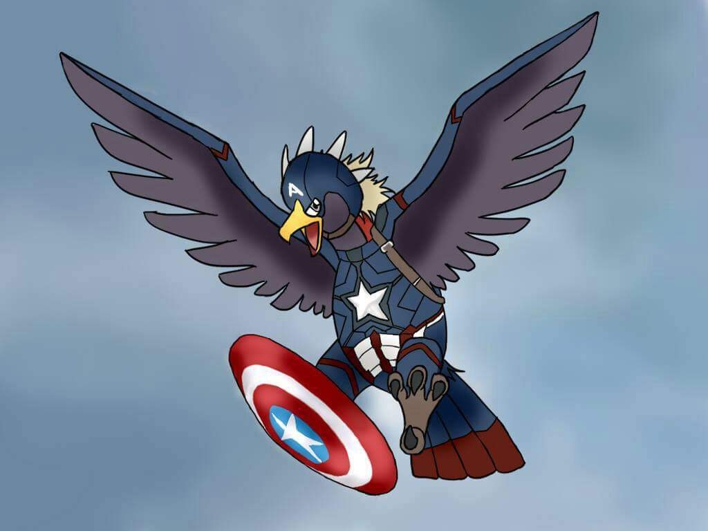 1030x770 DA Captain America Braviary. Pokémon Amino, Desktop