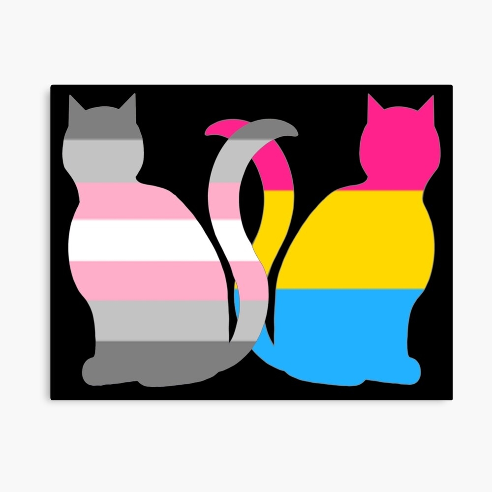 1000x1000 Pansexual Demigirl Pride Cats Metal Print, Phone