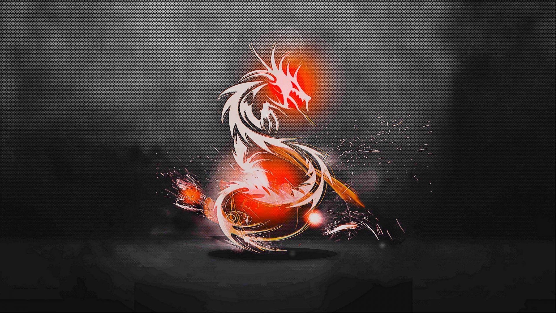 1920x1080 Download Wallpaper  dragon, background, light, shadow Full, Desktop