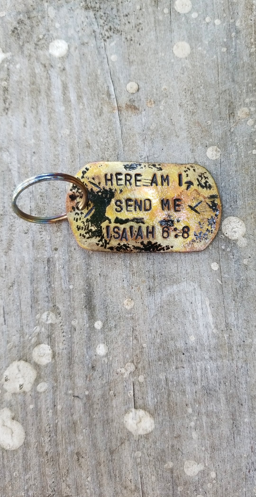 1080x2100 HERE AM I, SEND ME ISAIAH 6:8 KEY CHAIN, Phone