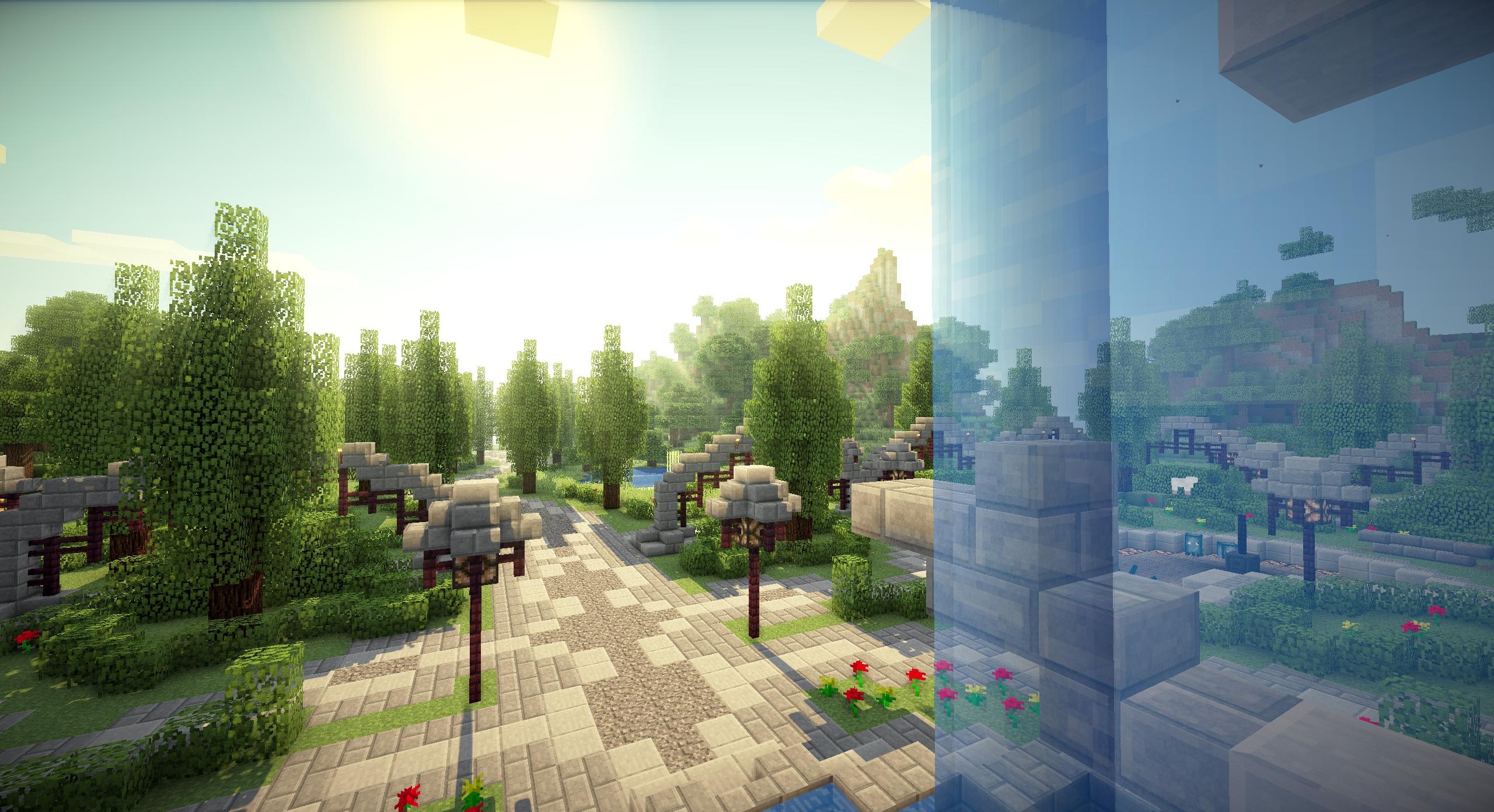 2560x1400 Free download Minecraft Survival Games Background Shaders Game, Desktop