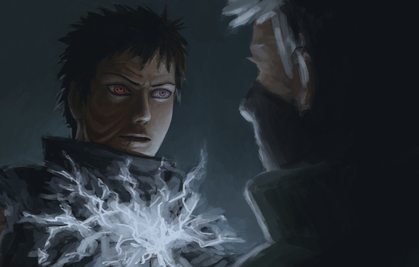 1340x850 Wallpaper naruto, art, sharingan, kakashi, obito, raikiri, rinnegan, kamui image for desktop, section сёнэн, Desktop