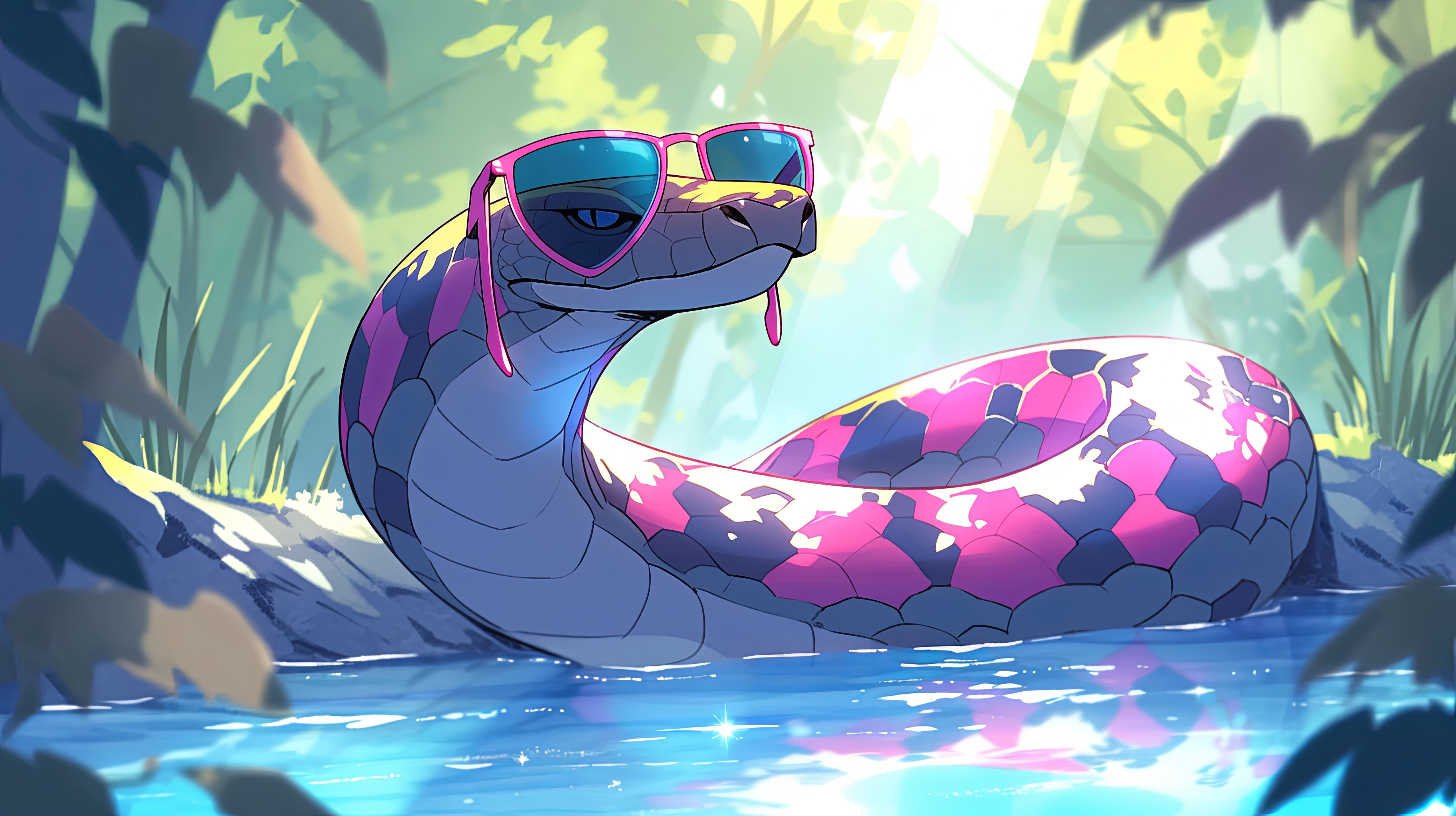 2920x1640 Cool Snake with Sunglasses HD Wallpaper, Desktop