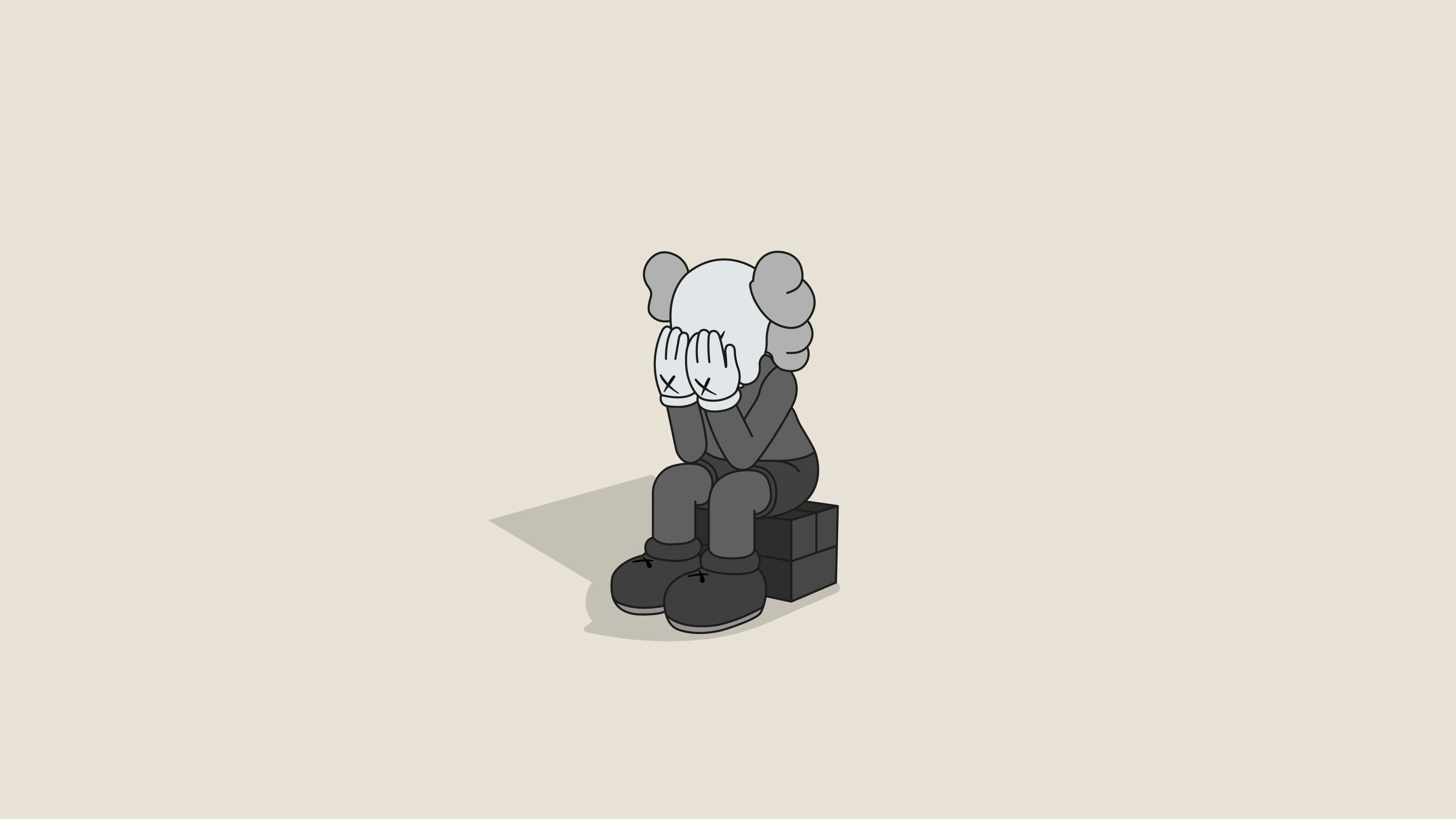 4000x2250 Kaws sad Wallpaper 4K, Kaws alone, Sad mood, Minimal, Desktop