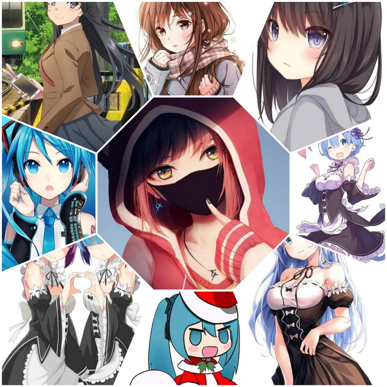 1280x1280 Anime collage wallpaper, Phone