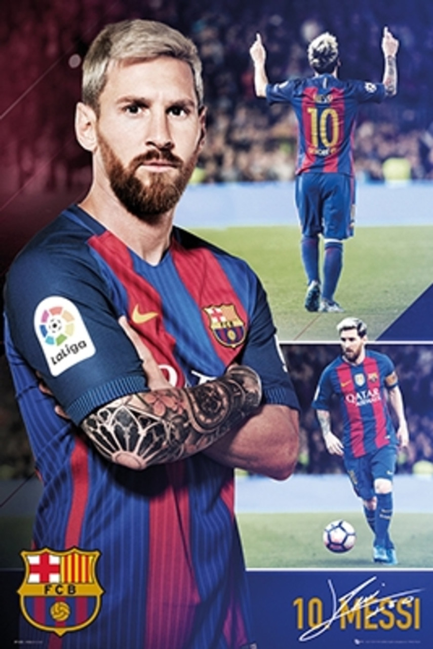 860x1280 FC Barcelona Lionel Messi Collage Soccer Sports Poster 24x36 inch, Phone