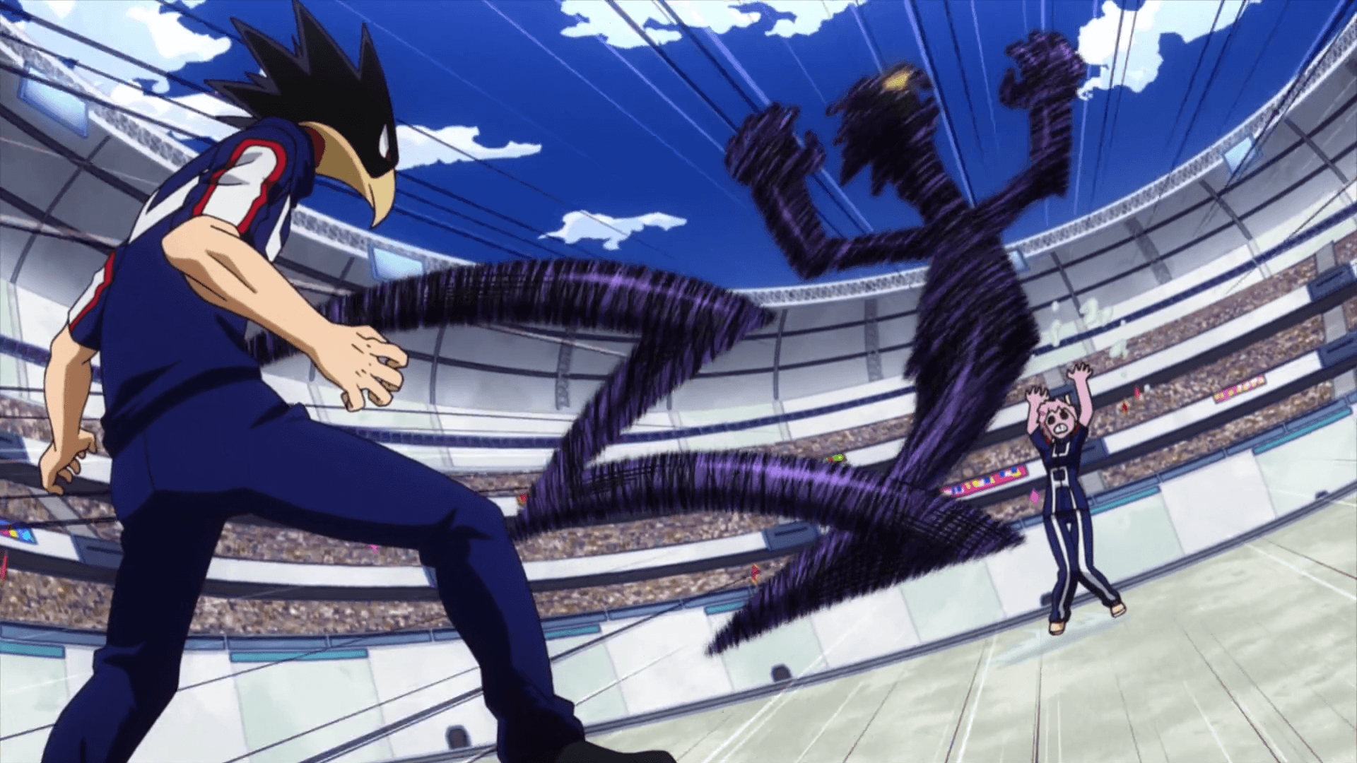 1920x1080 Fumikage Tokoyami vs. Mina Ashido. My Hero Academia, Desktop