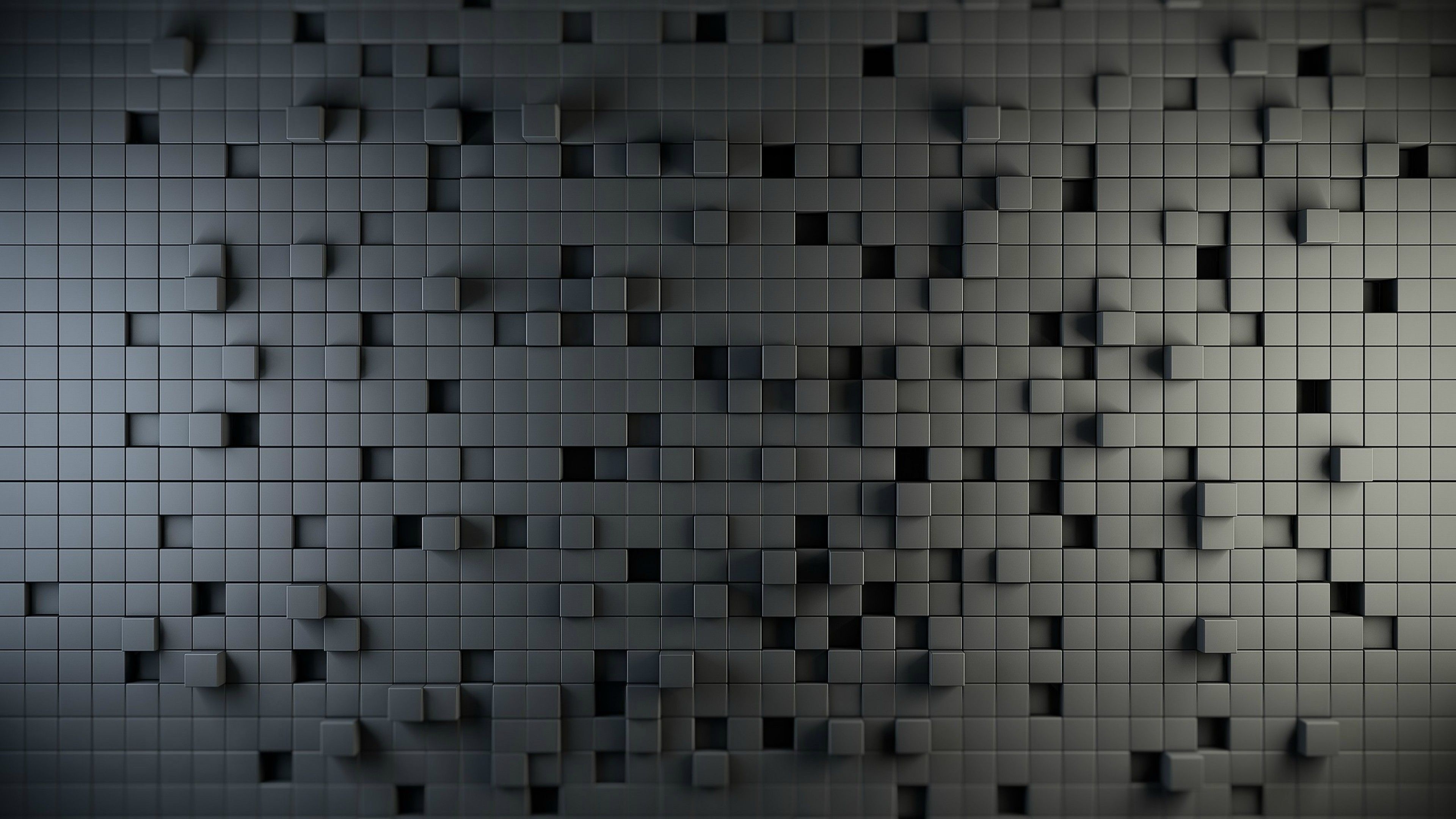 3840x2160 3D Abstract Grey Square HD Wallpaper for Desktop and Mobiles 4K Ultra HD, Desktop