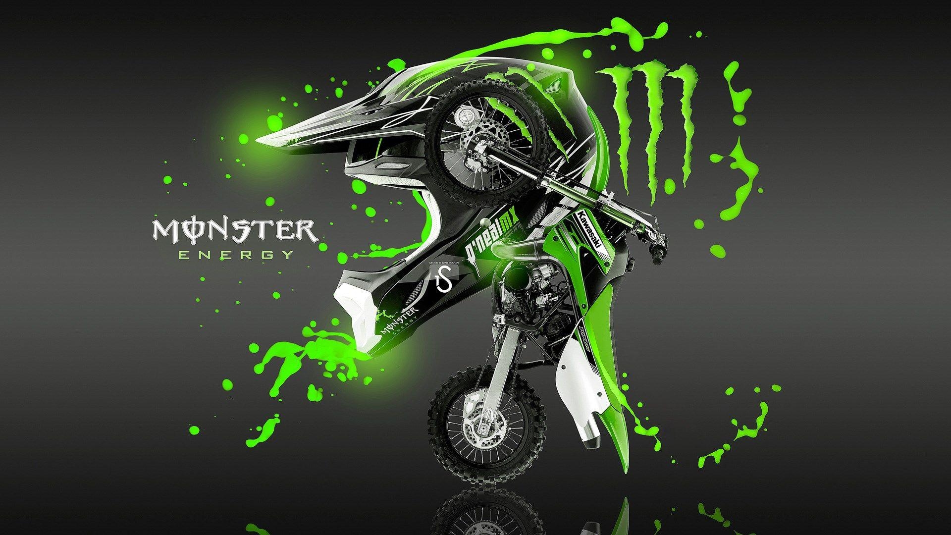 1920x1080 kawasaki dirt bike monster energy wallpaper HD. Monster energy, Monster, Bike drawing, Desktop