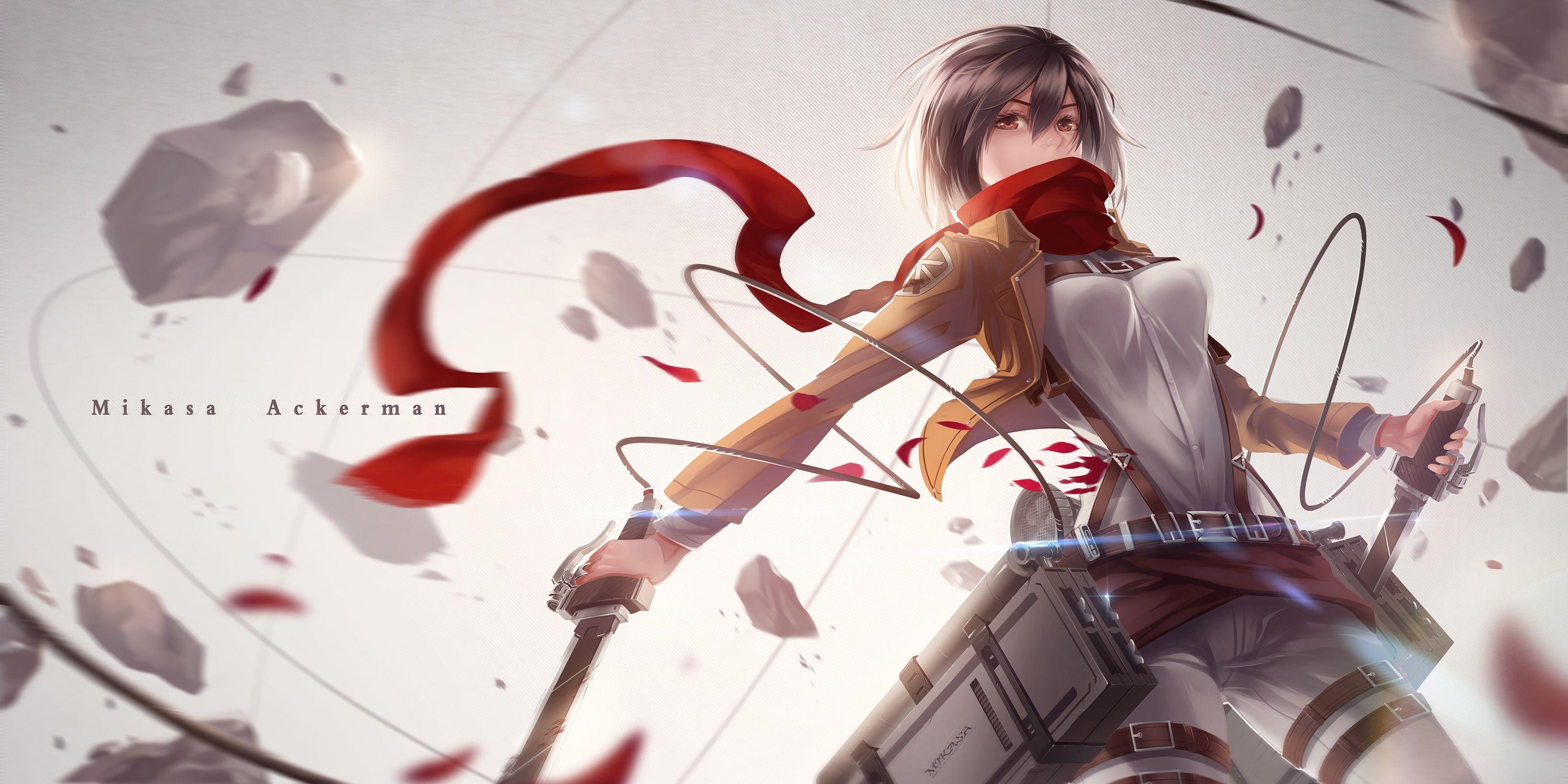 3000x1500 Mikasa Ackerman Wallpaperx1500, Dual Screen