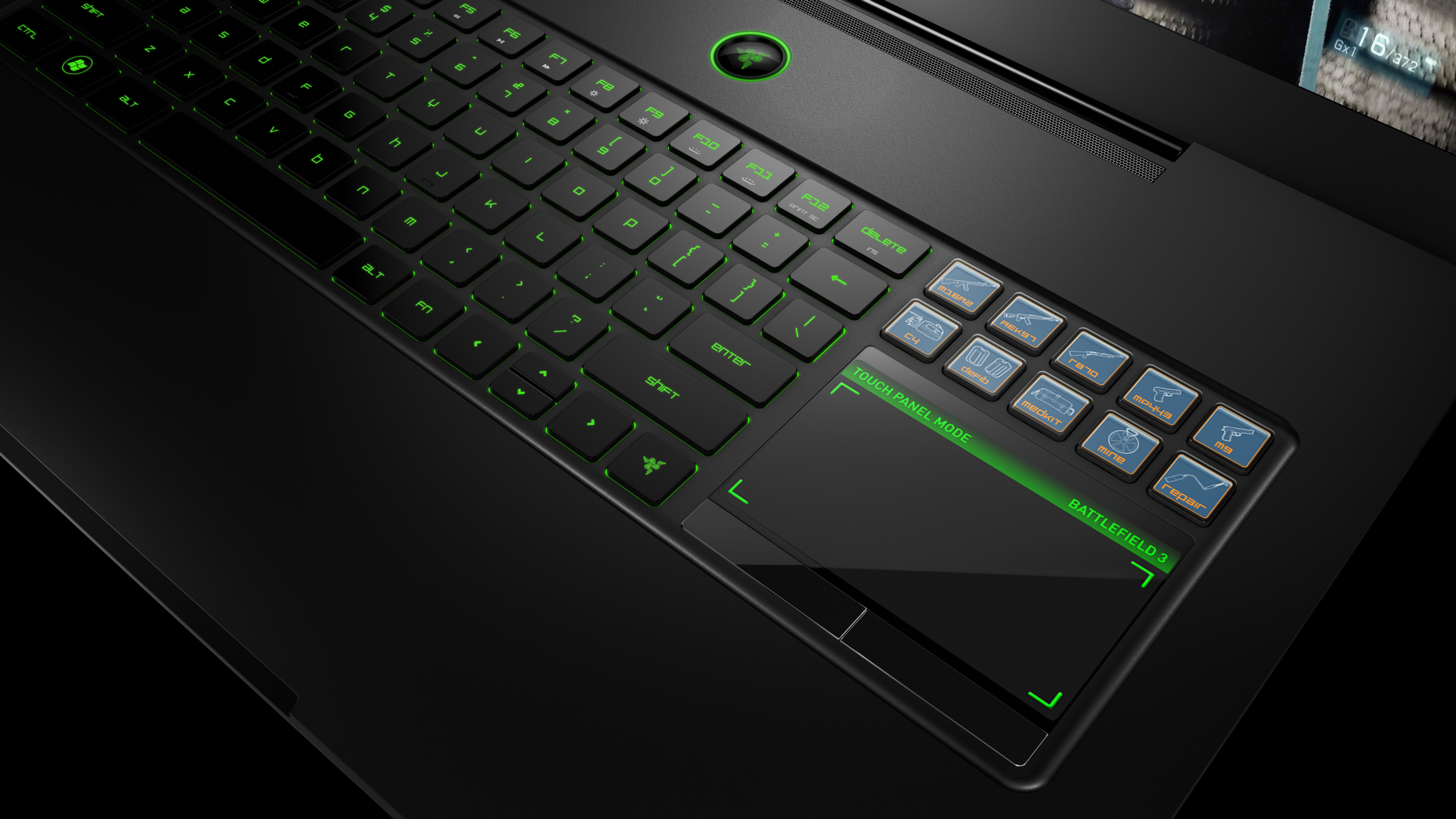 3840x2160 Razer Blade: High End Gamling Notebook with MultiTouch Control Panel, Desktop