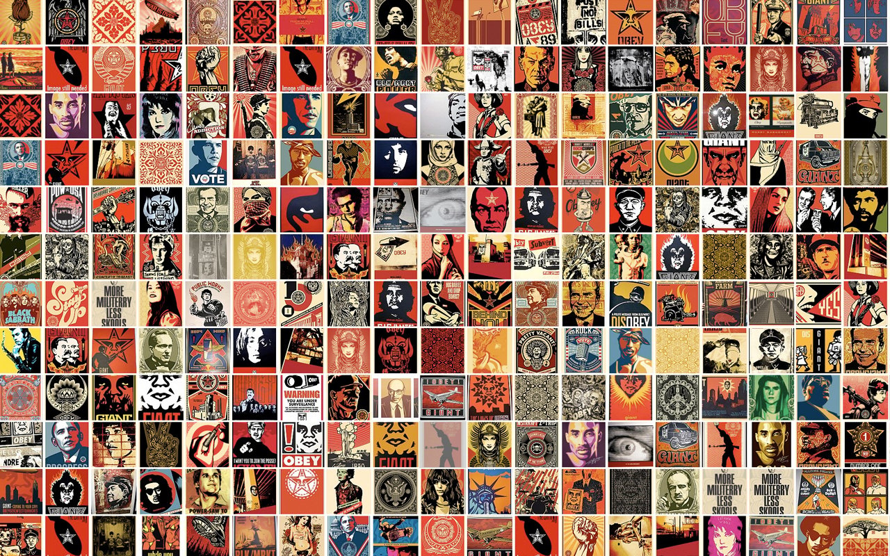 1280x800 Obey Giant Collage Wallpaper, Desktop