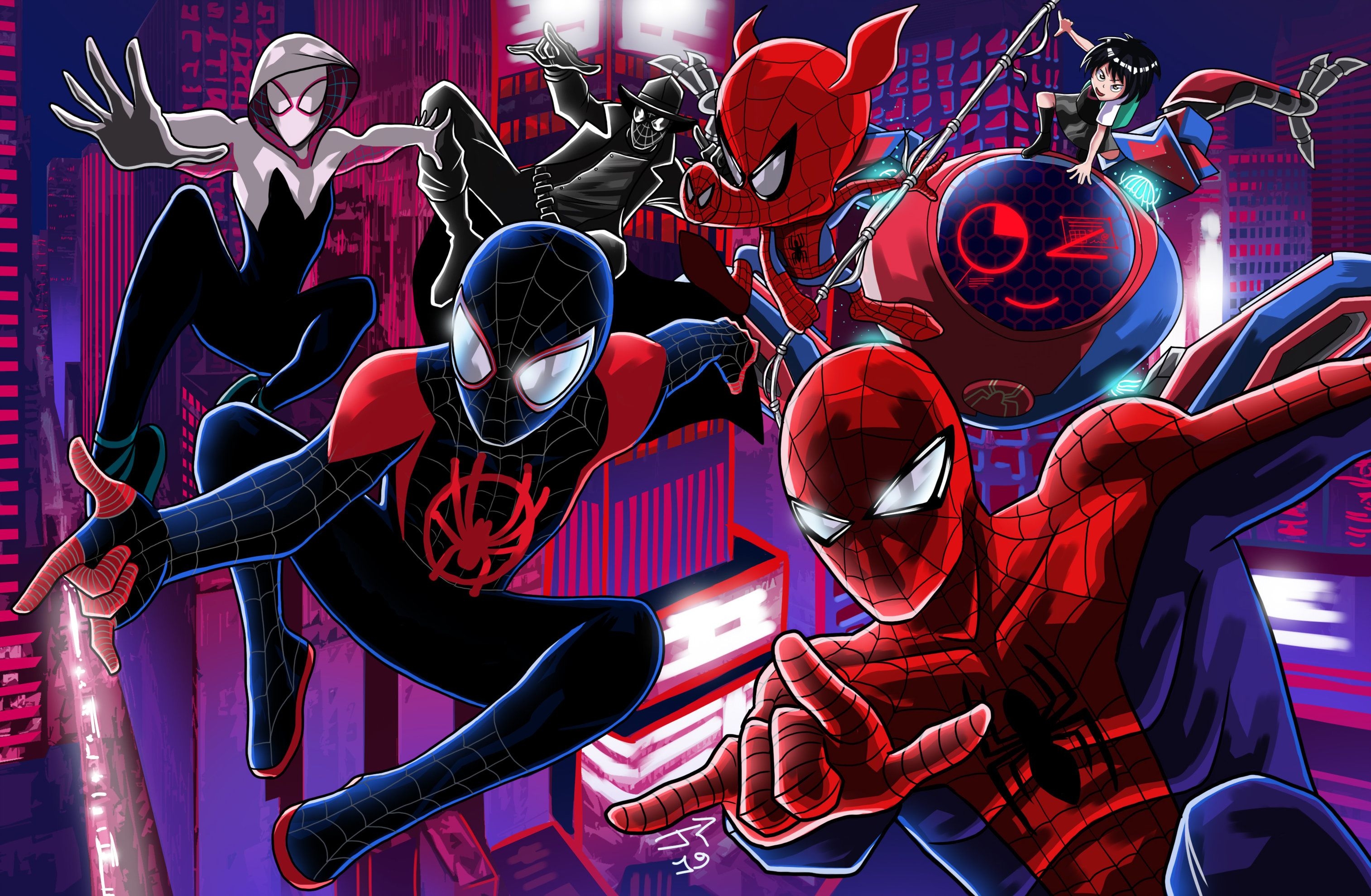 3030x1980 Miles Morales, Spider Ham, Peni Parker, Spider Man, Spider Man Noir, Spider Man: Into The Spider Verse Wallpaper. Mocah.org HD Desktop Wallpaper, Desktop