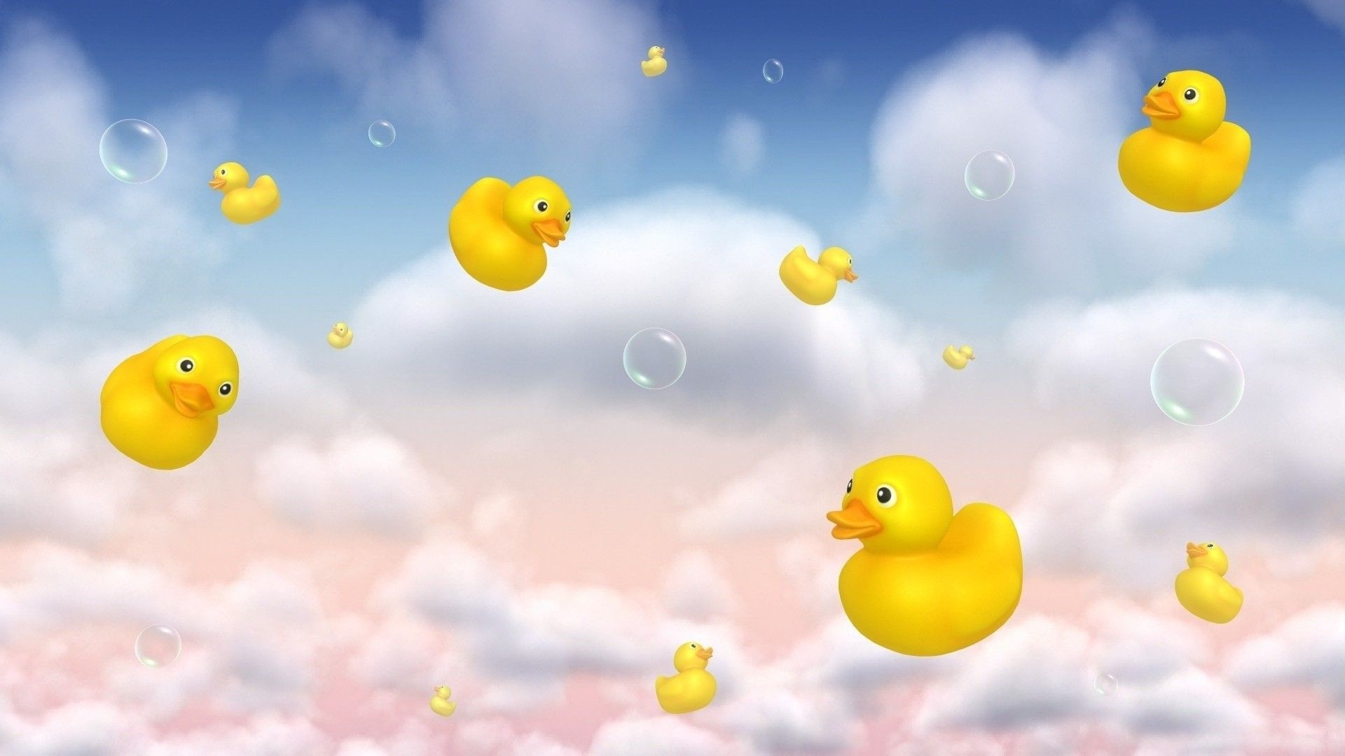 1920x1080 1920x Floating Rubber Ducks And Bubbles HD Wallpaper, Desktop