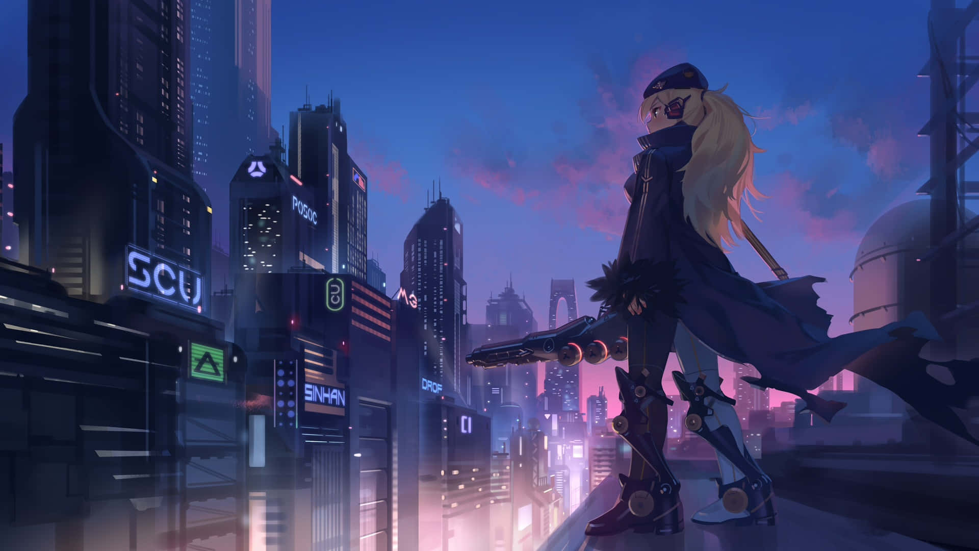 1920x1080 Download  Anime Cyberpunk Girl Wallpaper, Desktop