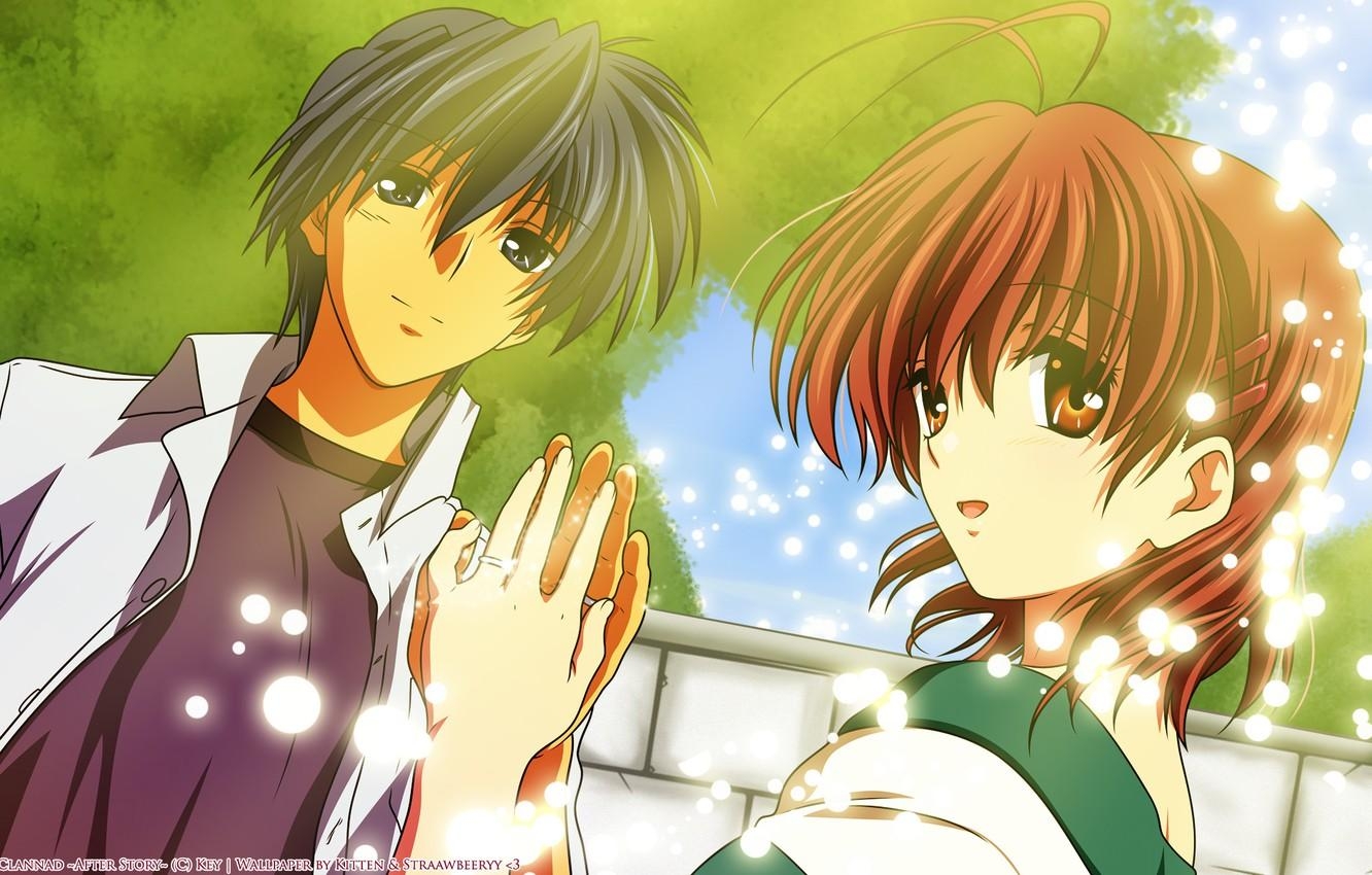 1340x850 Wallpaper pair, Clannad, Clannad, Nagisa Furukawa, Tomoya Okazaki, Desktop