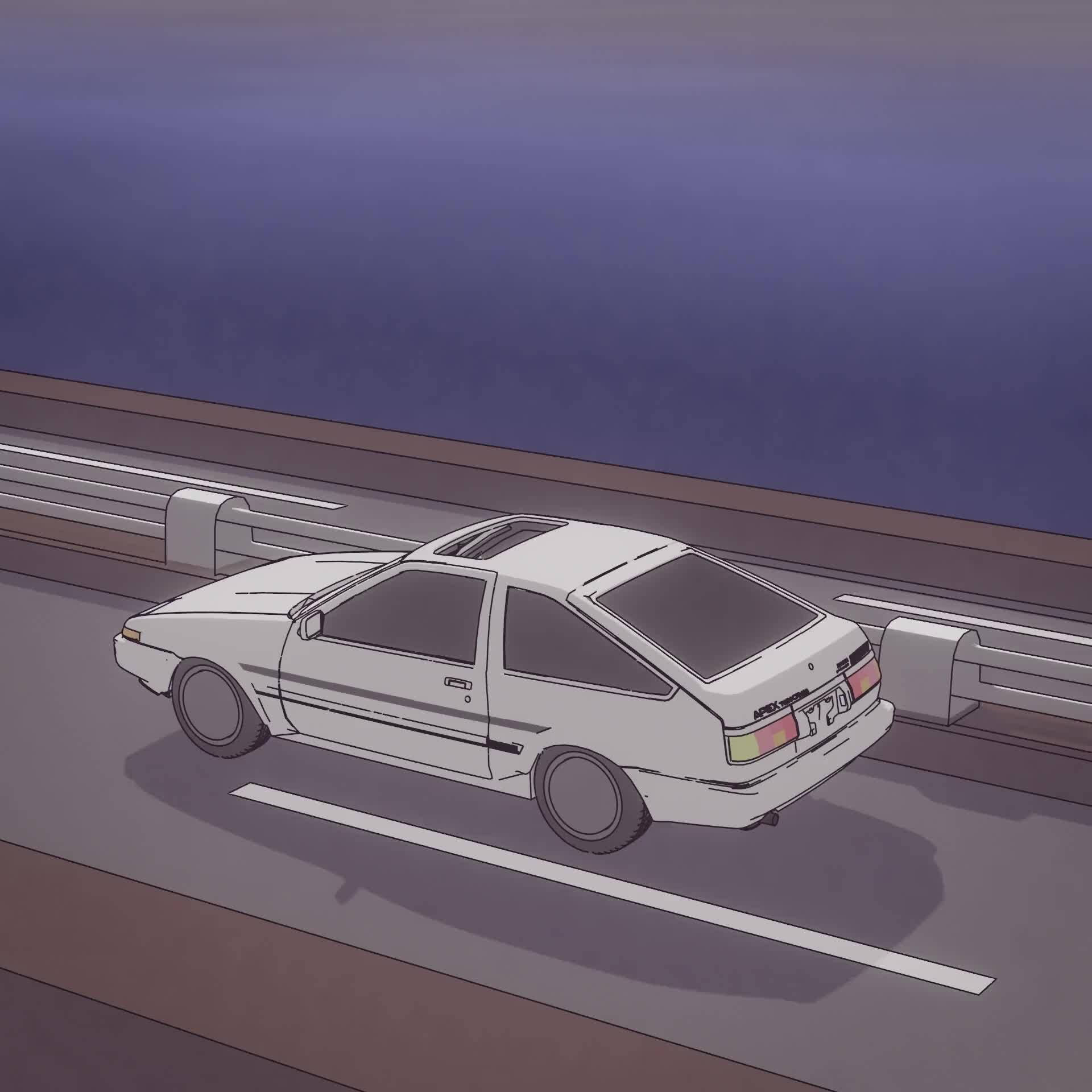 1920x1920 Car Anime Wallpaper, Phone