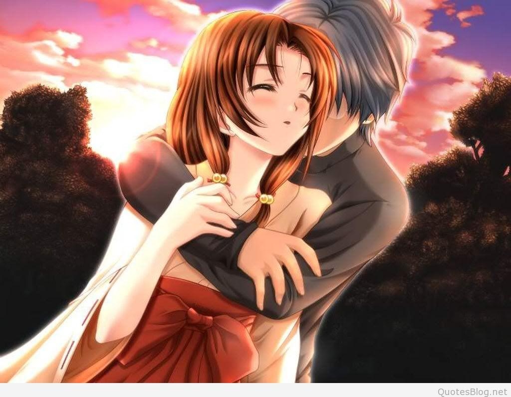 1030x800 Loving Couple Gif Animated Romantic Anime Couple Hug, Desktop